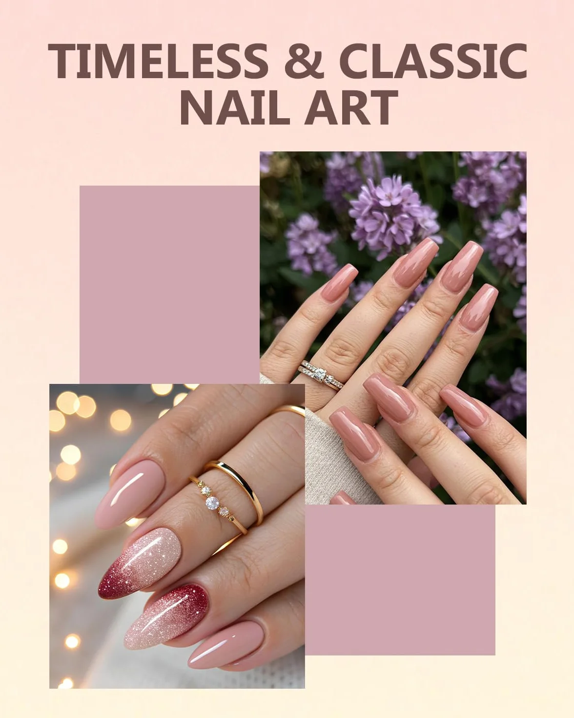 Aokitec 12 sztuk Dipping Powder Nail Set Starter Kit, 3 kolory Nude Pink Dip Powder z płynami, akrylowy zestaw do paznokci
