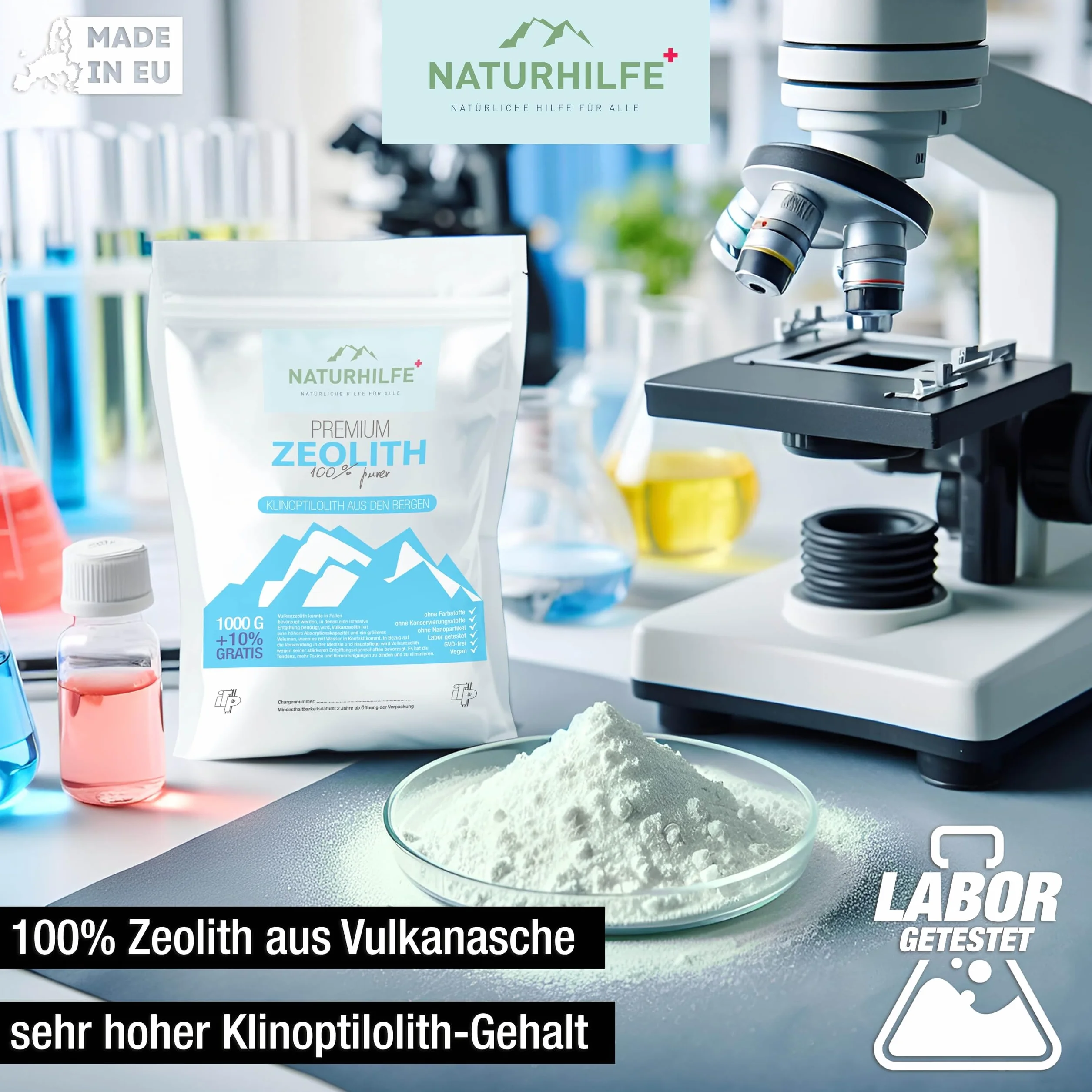Zeolit w proszku 1100 g - Bentonit sodowy, glinka mineralna do detoksu