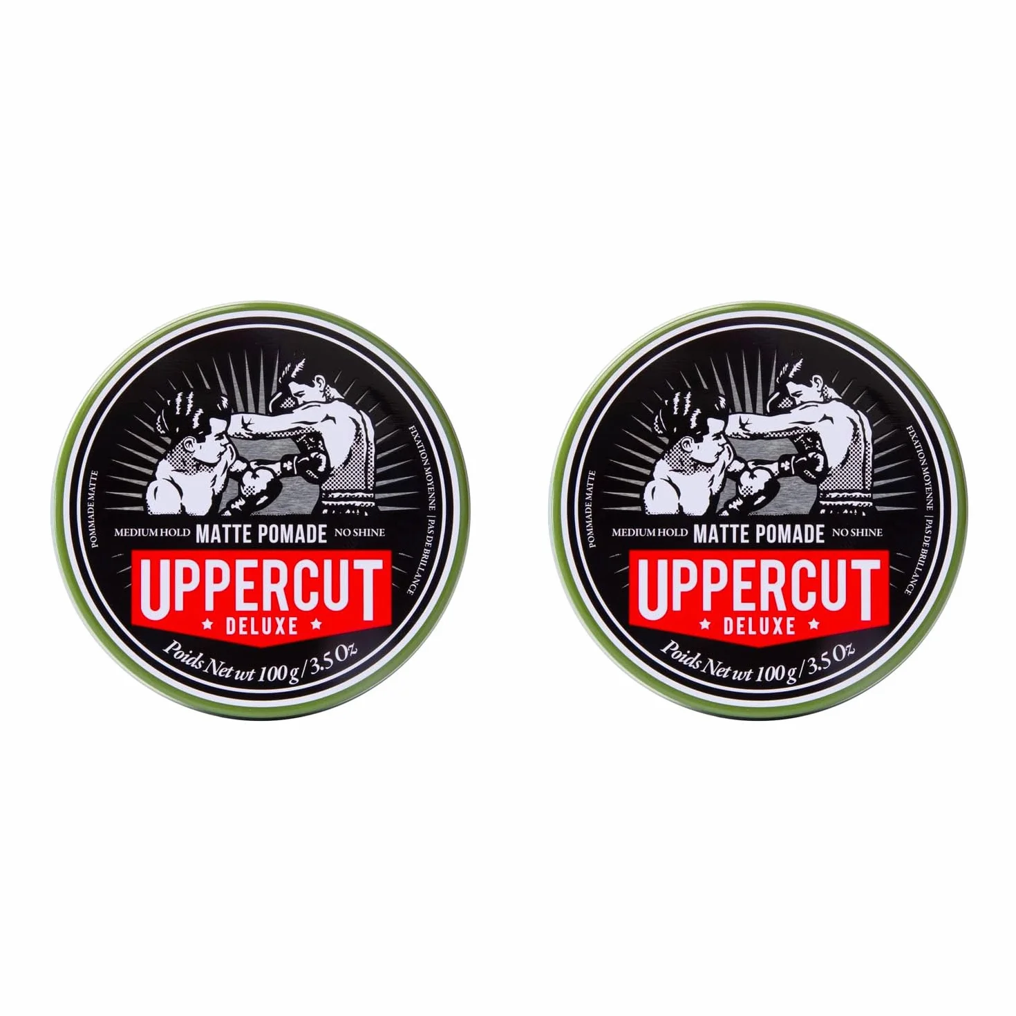 Uppercut Deluxe Matte Pomade Hair Styling Product For Men With A Medium Hold, No Shine Water Based Matte Hair Styling Product Easy Wash Out, No Residue 2 x 100g