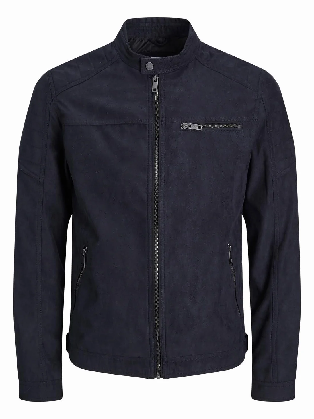 Kurtka mêska JACK & JONES Kurtka ze skóry sztucznej Biker Blouson Bomberjacke JJEROCKY Design Coat Kurtka wiosenna