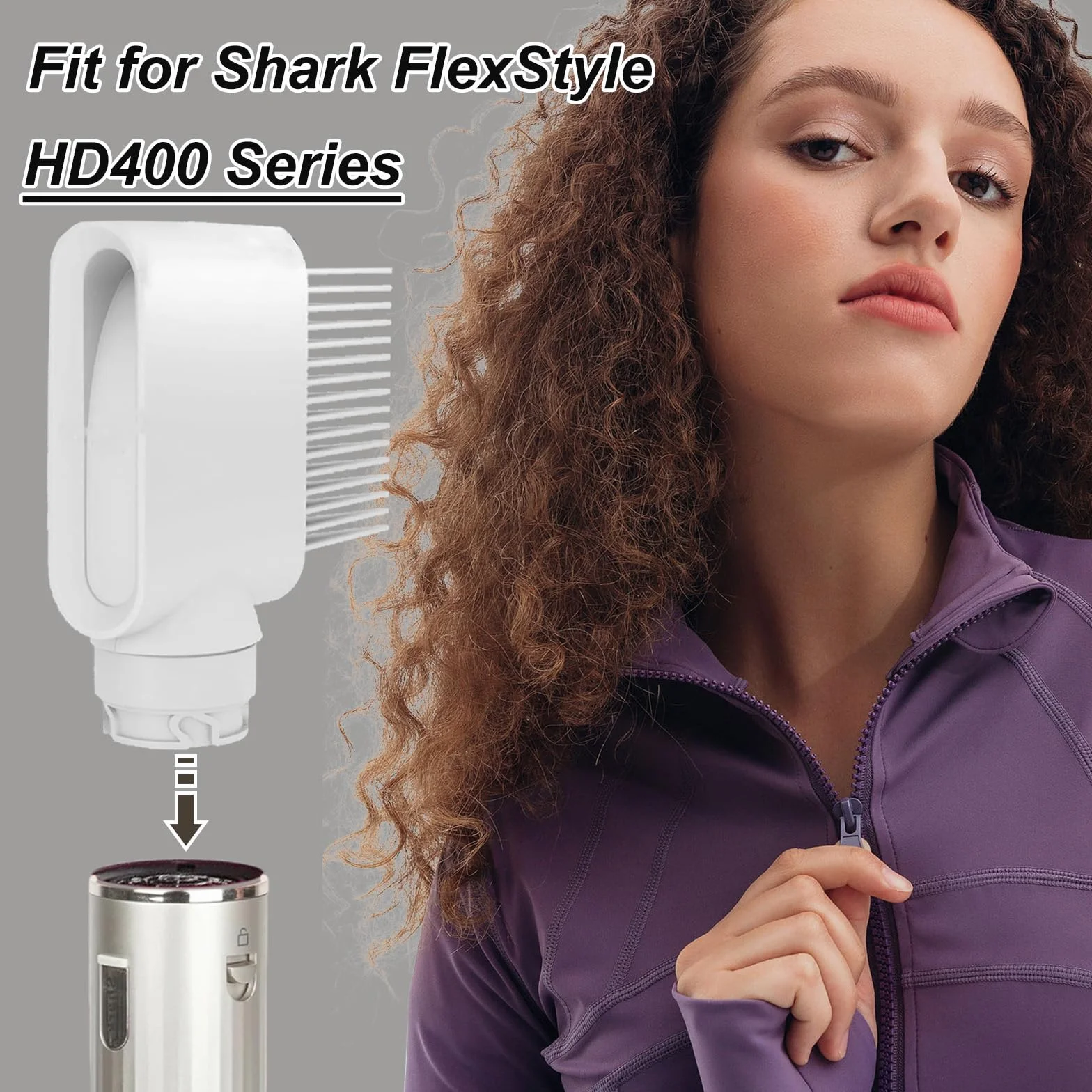 Dysze do mocowania grzebienia z szerokimi zębami do Shark FlexStyle, szybkoschnące akcesoria do stylizacji kręconych włosów do serii HD400, białe