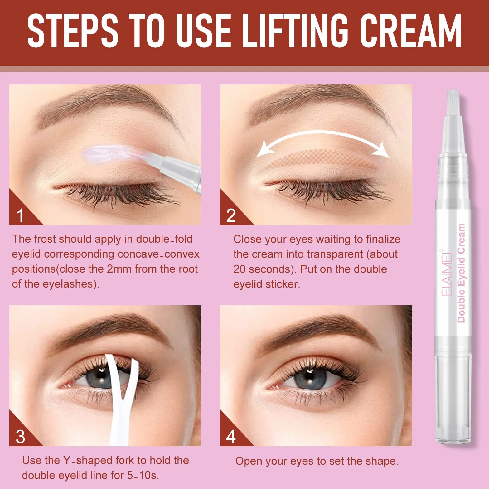 Niewidoczne wstążki powiek,Podwójne naklejki powieki, powieki instant lifting Double Eyelid Tape,Eyelid Styling Cream,480 sztuk