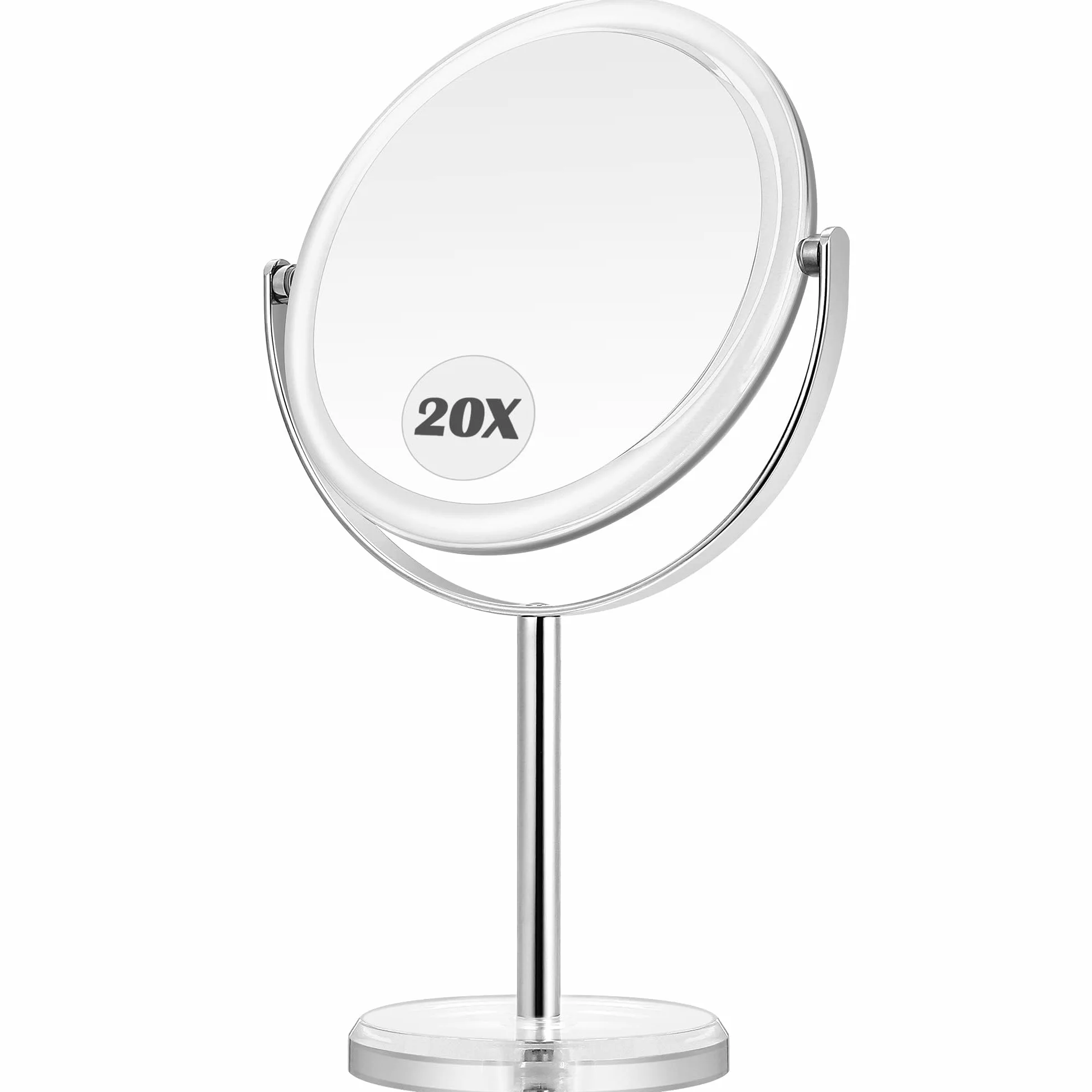 MIYADIVA Lustro powiększające 20x dwustronne ze stojakiem obrot 360° do łazienki