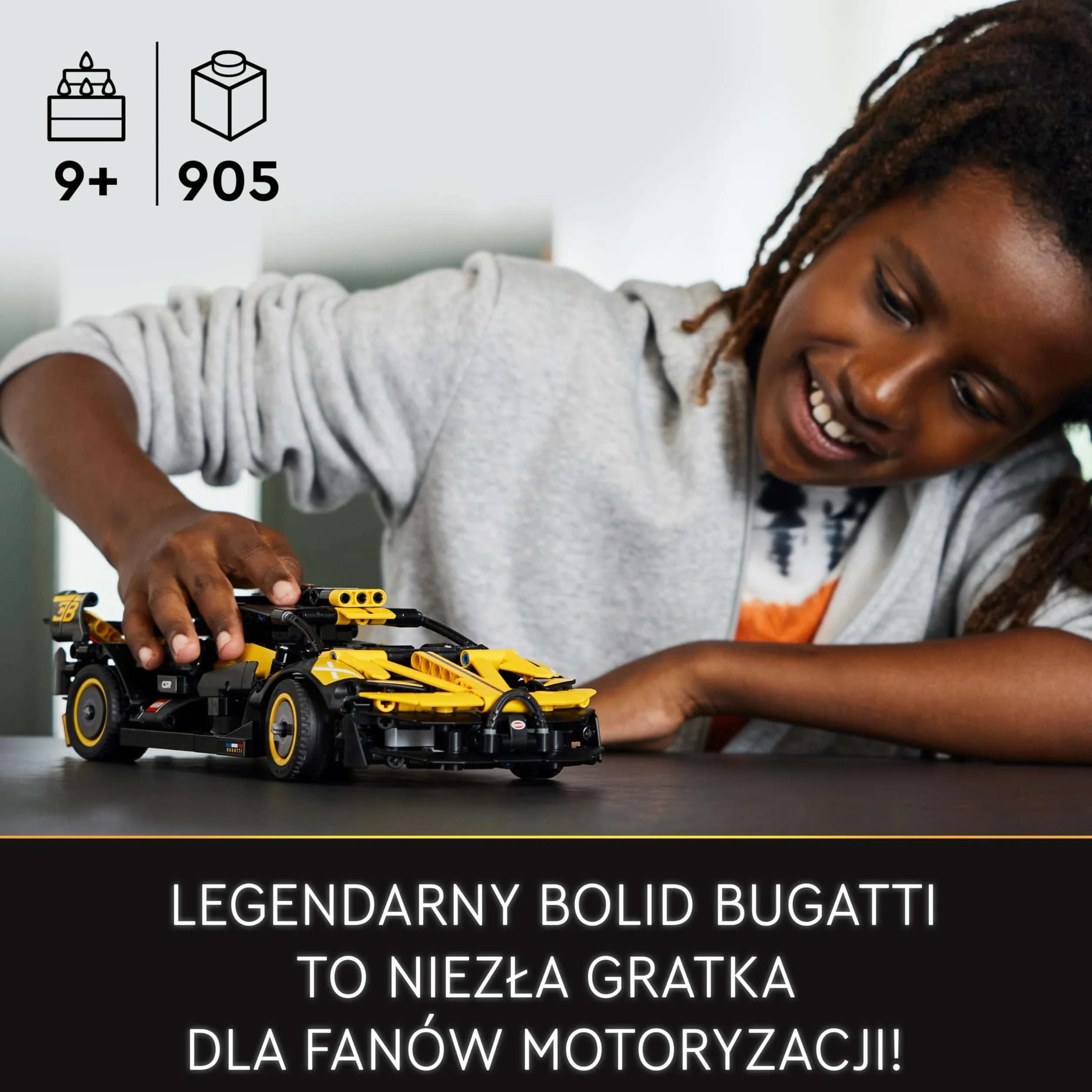 LEGO Technic Bolid Bugatti Wyścigówka z Klocków, Kreatywne Zabawki Inżynieryjne, Kultowy Samochód Sportowy do Budowania z Klocków dla Kolekcjonerów, Pomysł na Prezent dla Dziecka, 42151