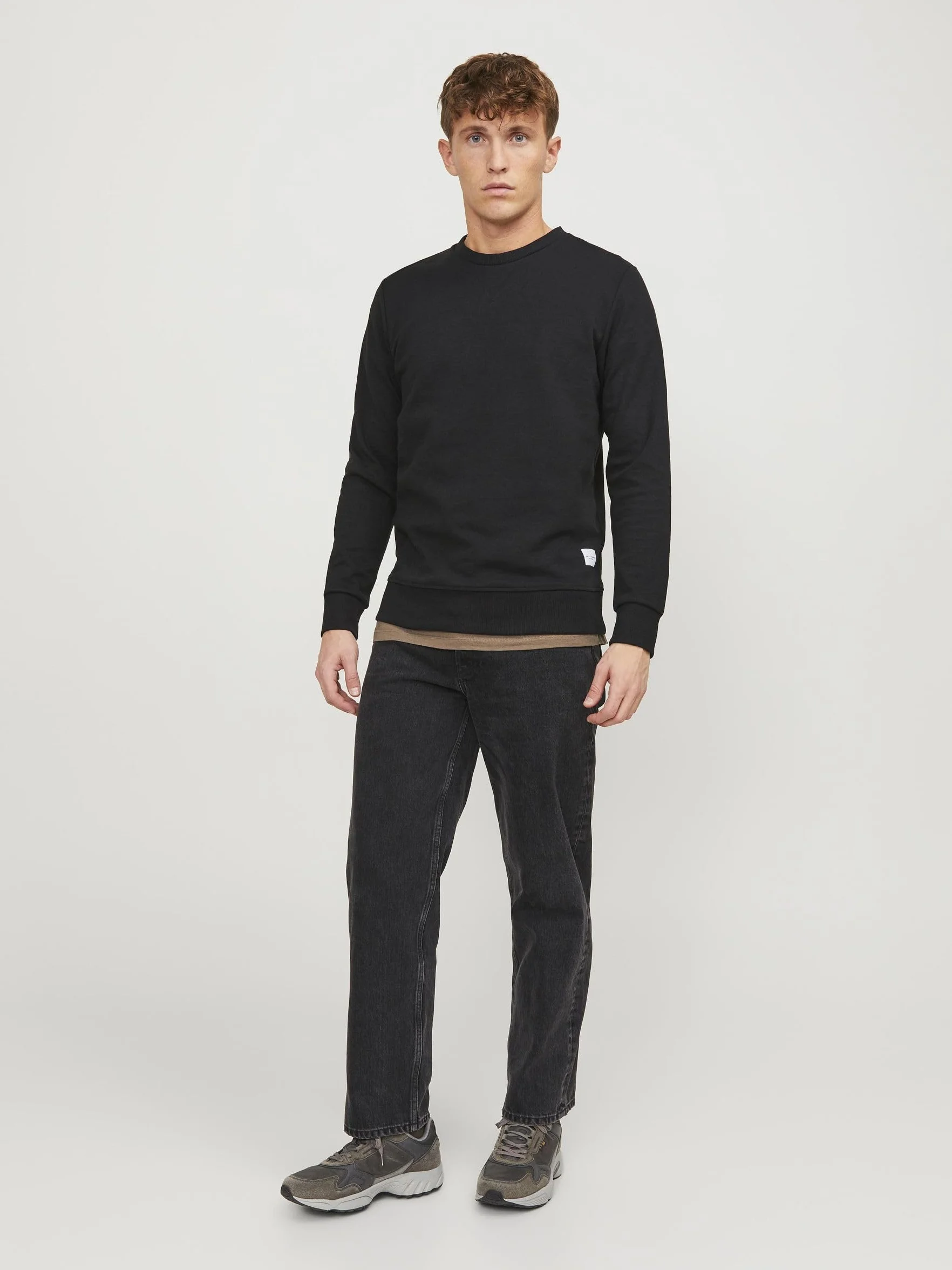 Jack & Jones Mężczyźni Jjebasic Sweat Crew Neck Noos Bluza, Czarny, M