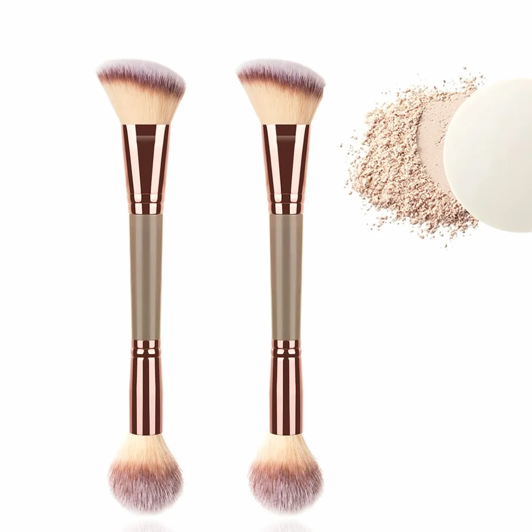 LEEQ Magiczny pędzel do twarzy Bronzer 2 szt. Uniwersalny pędzel do makijażu do różu, brązu, pudru