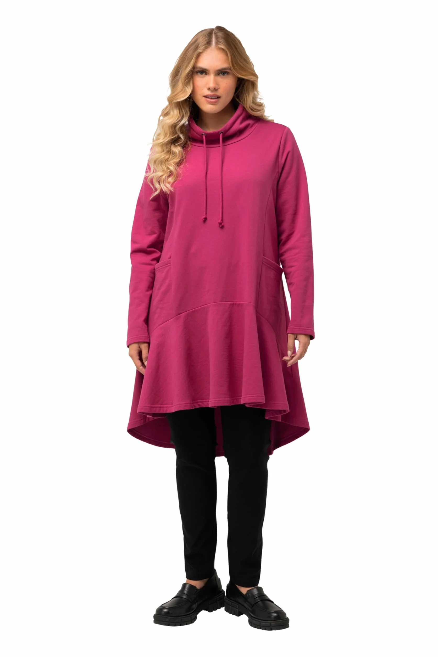 Ulla Popken Bluza sportowa Kobiety Bluza Z Długim Rękawem, Z Tyłu, Linia A, Stójka, Długi Rękaw