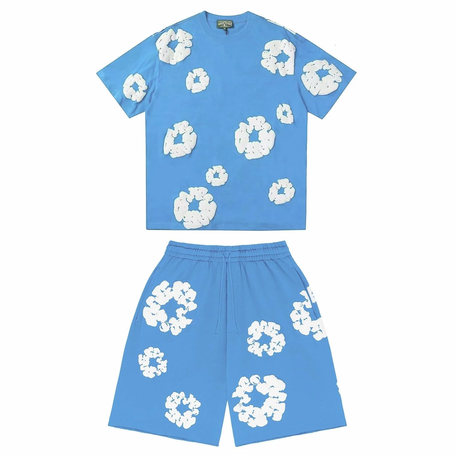 Męski dres do joggingu, koszulka i szorty, zestaw męskich szortów i t-shirtów, letni, dwuczęściowy strój treningowy, dres sportowy, krótki rękaw, rozciągliwy, strój fitness, na plażę, urlop, S