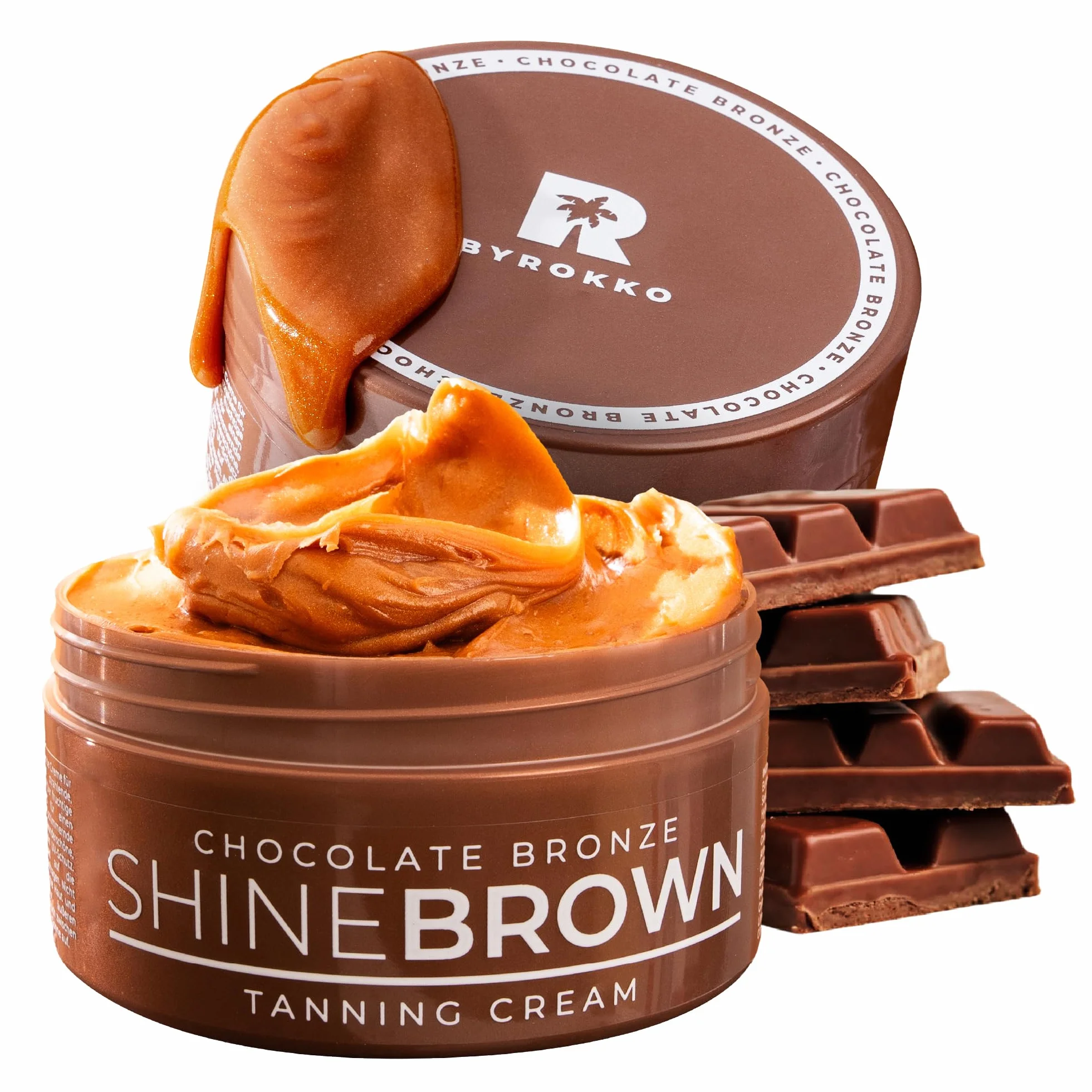 BYROKKO Shine Brown Chocolate Bronze przyspieszacz opalania (200 ml), krem brązujący do szybkiej czekoladowej opalenizny, skuteczny w solarium i słońcu, do naturalnej opalenizny