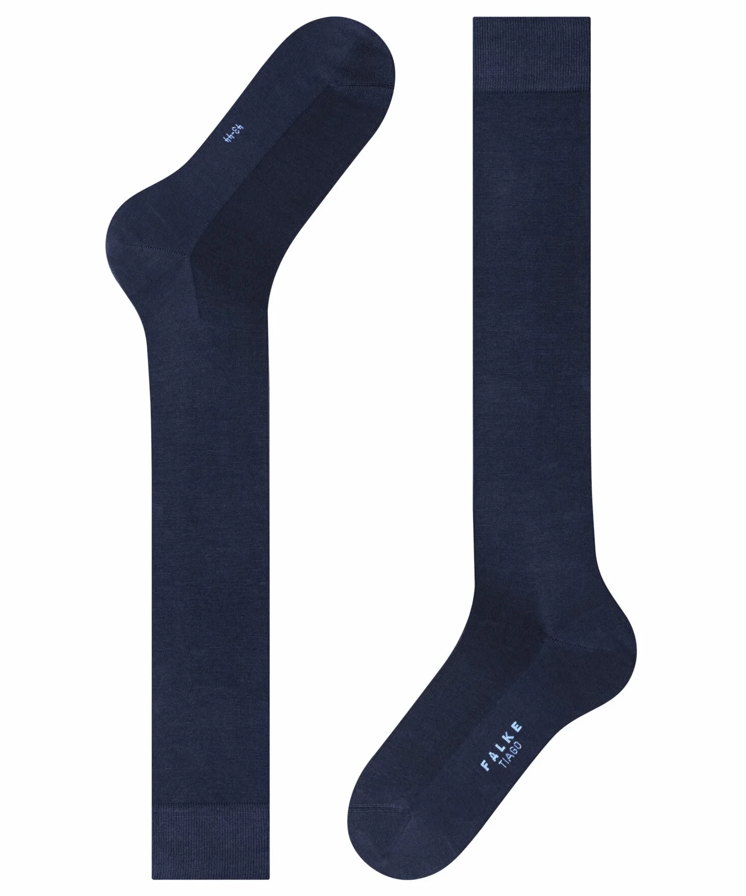 FALKE Mężczyźni Podkolanówki Tiago M Kh zrównoważona bawełna fil d'ecosse długie jednokolorowe 1 Para, Niebieski Royal Blue 6000, 43-44