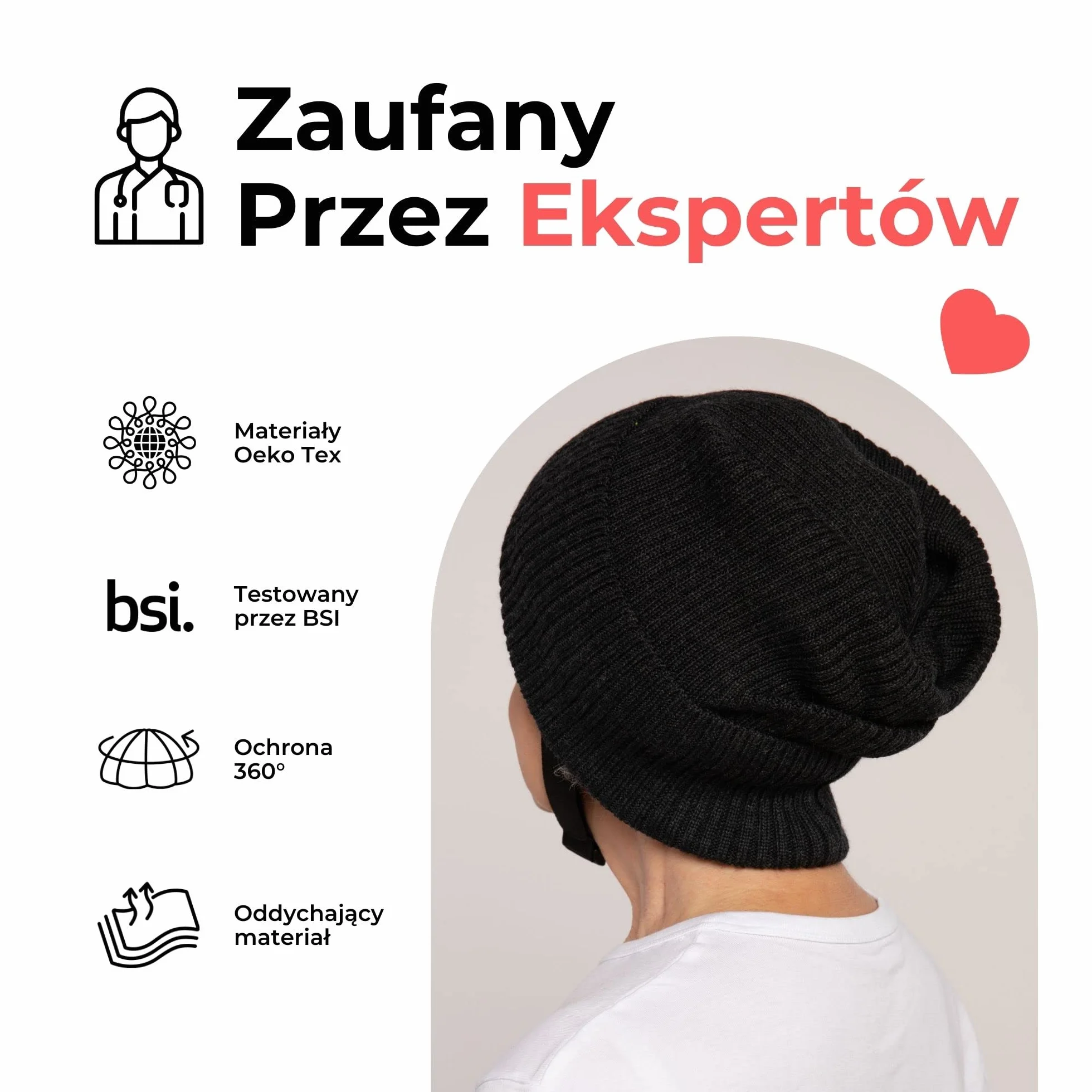 Ribcap Lenny antracyt medium, miękka ochrona głowy, Ø 56-58 cm