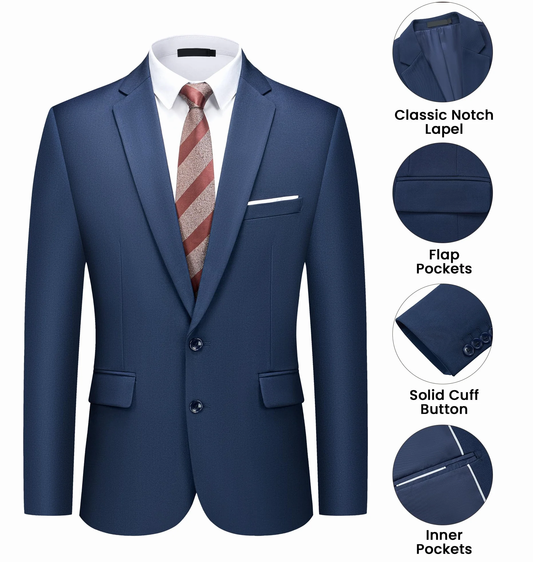 Garnitury męskie 2-częściowy krój slim fit marynarka z dwoma guzikami kurtka i spodnie formalny garnitur zestaw na ślub, biznes, biuro, imprezę