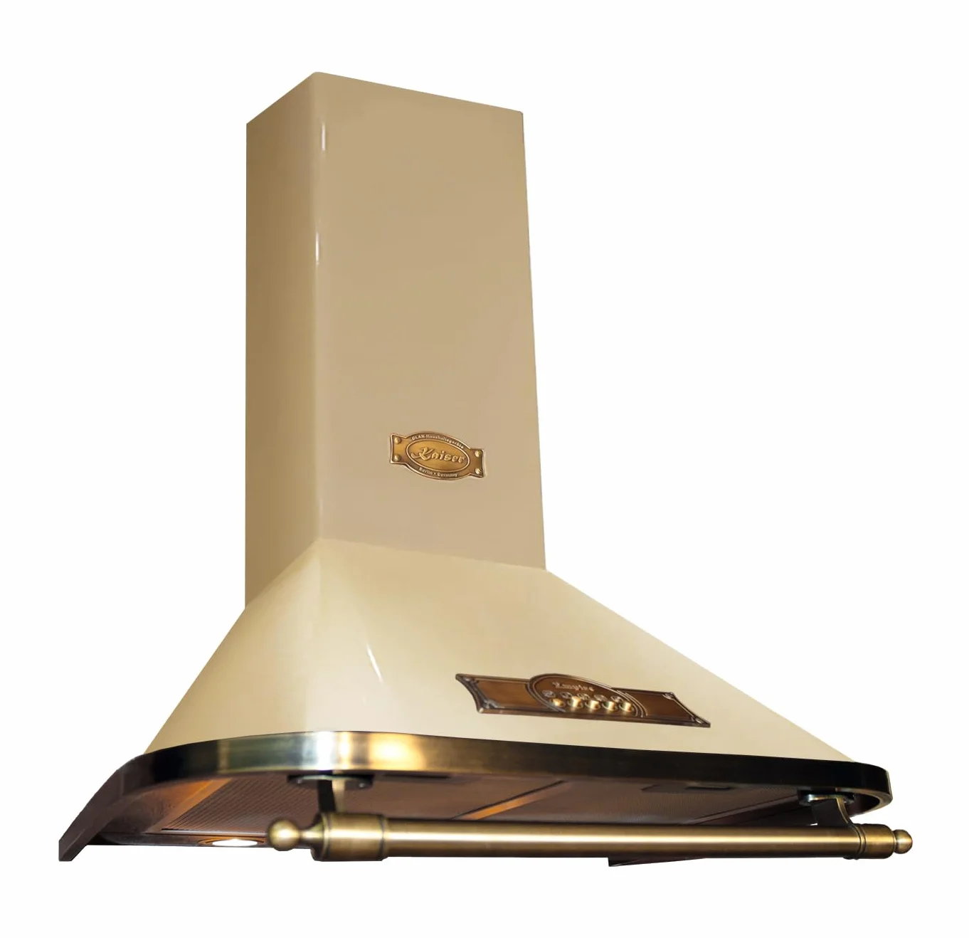 Ekskluzywny designerski okap kuchenny, 60 cm, okap ścienny z serii EMPIRE, 910 m³/h, okap kominowy, kość słoniowa, uchwyt z brązu, styl antyczny, z filtrem z węglem aktywnym, tryb wyciągu i obiegu
