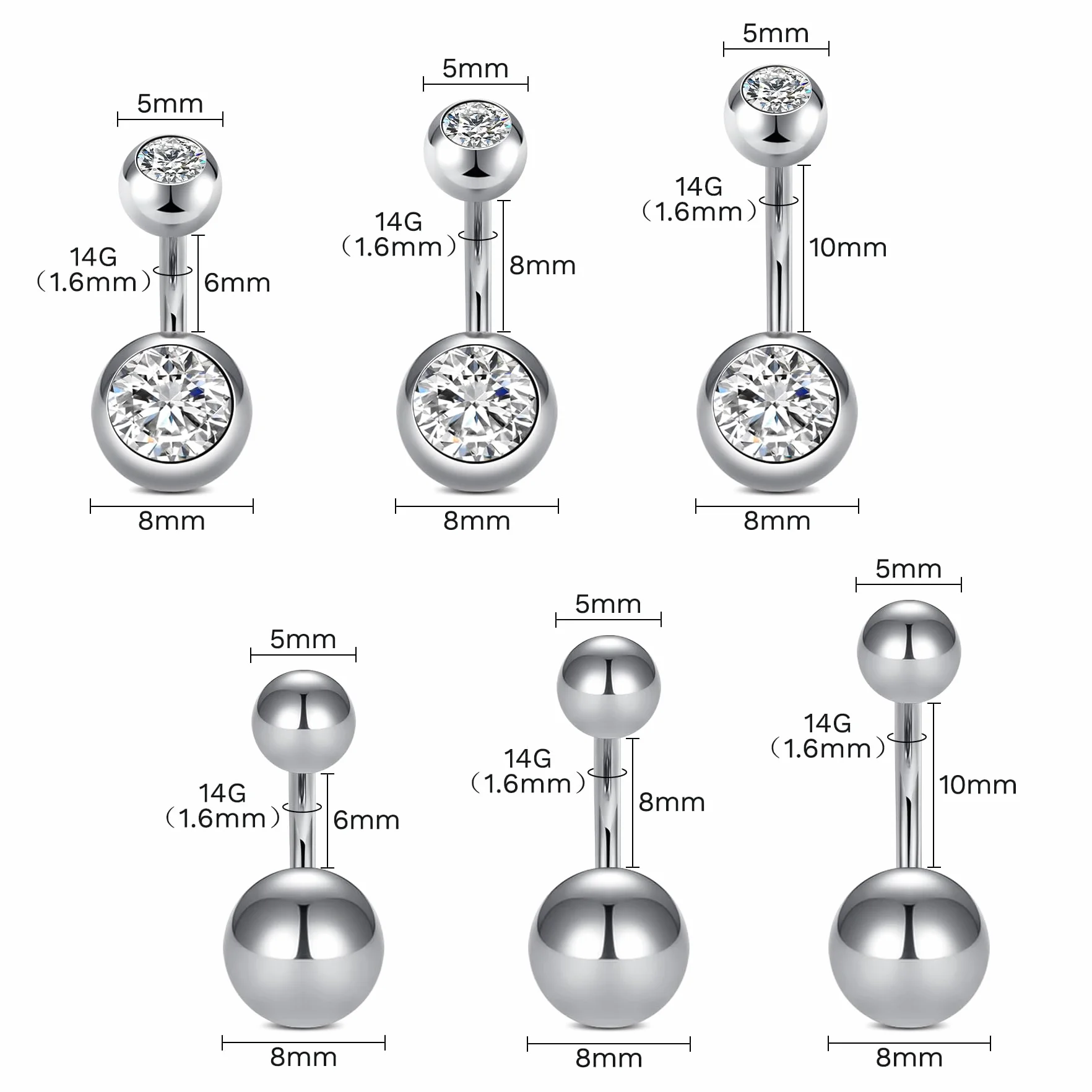 AVYRING 99 sztuk zestaw piercingów 14G 16G 18G 20G 316L stal chirurgiczna narzędzia do piercingu