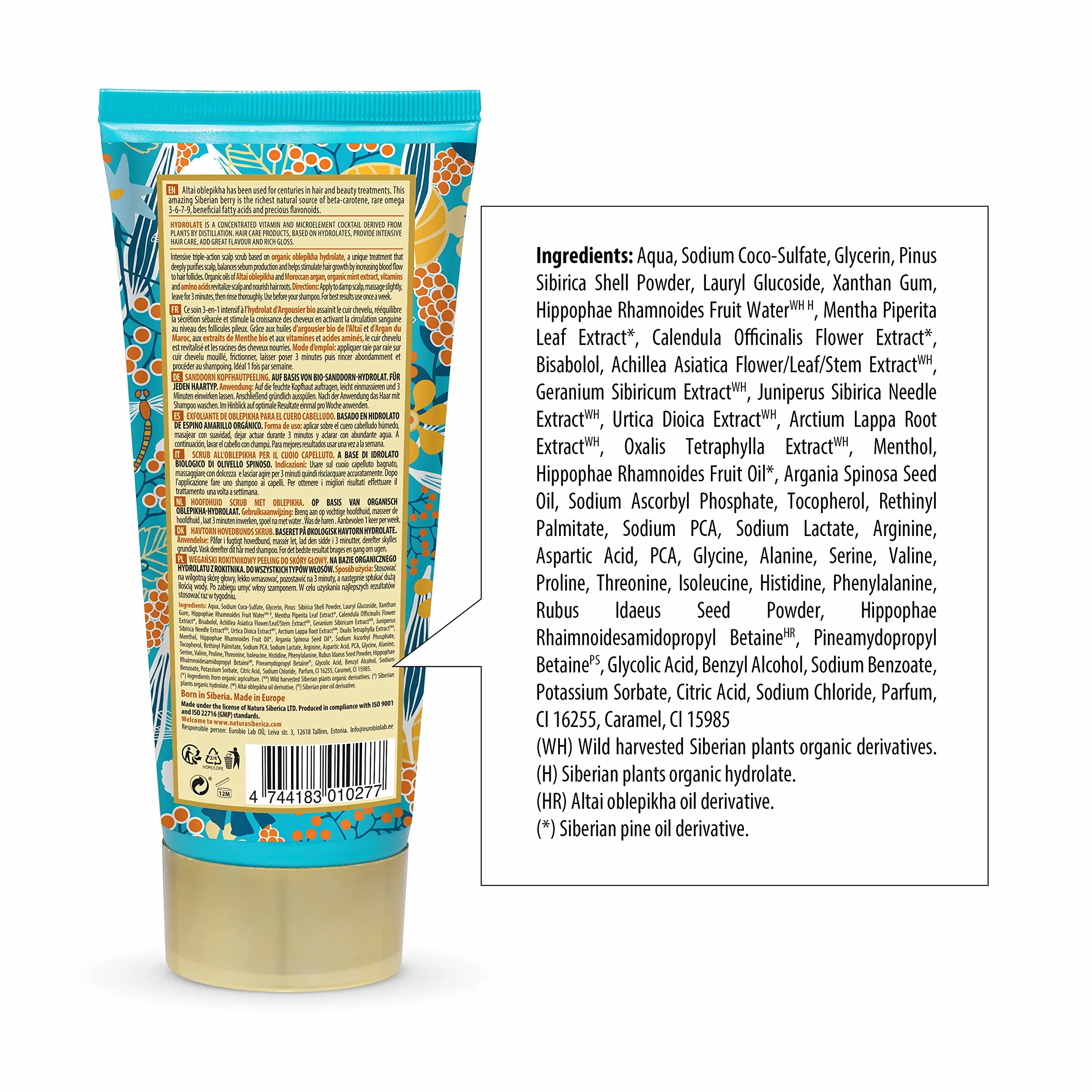 Natura Siberica Oblepikha Siberica peeling oczyszczający do skóry głowy, 200 ml