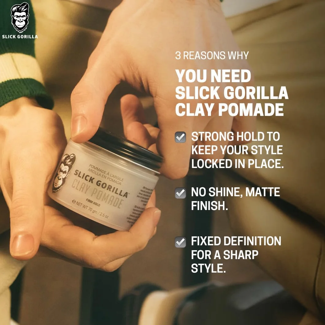 Slick Gorilla Clay pomada 75 ml twarda trwałość matowe wykończenie