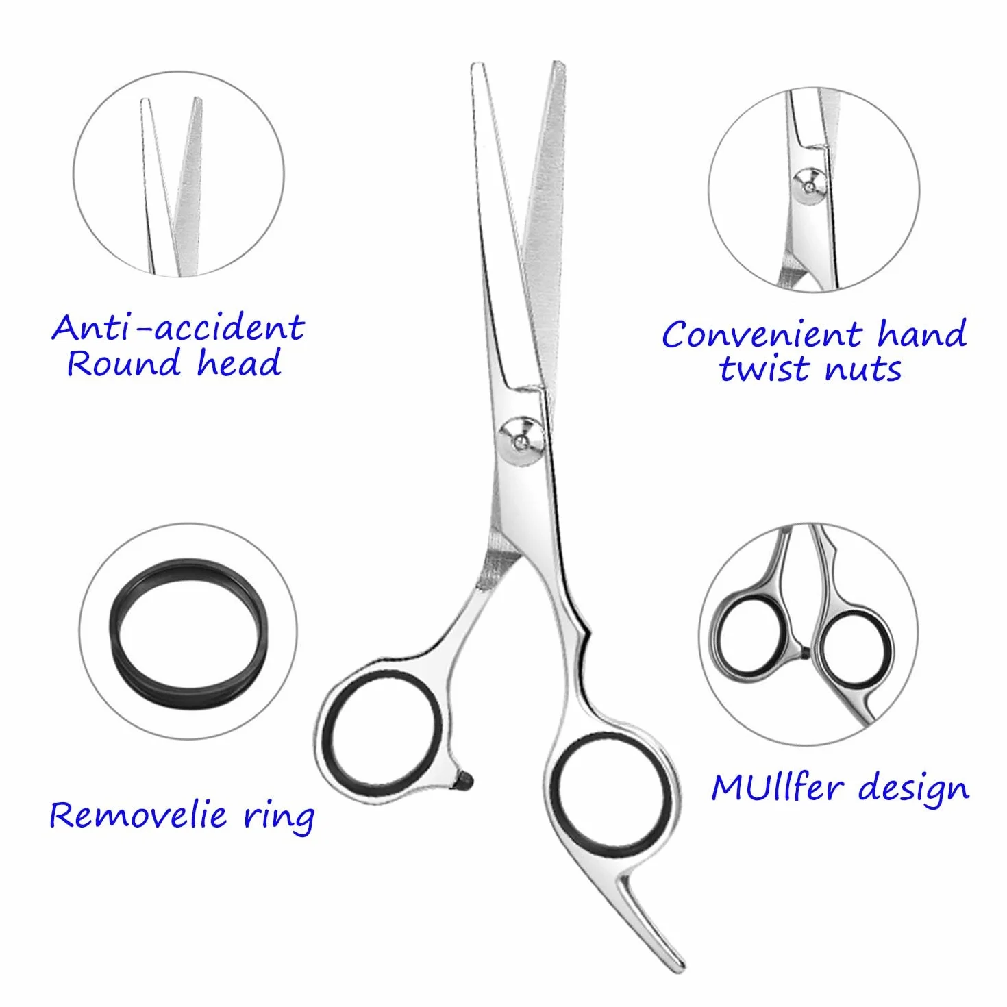 Professionelle Haarschneideschere / -schere (6,7 Zoll), Edelstahl-Haarschnittschere für den Salon zu Hause, Friseur-Friseurschere für Frauen, Männer, Kinder