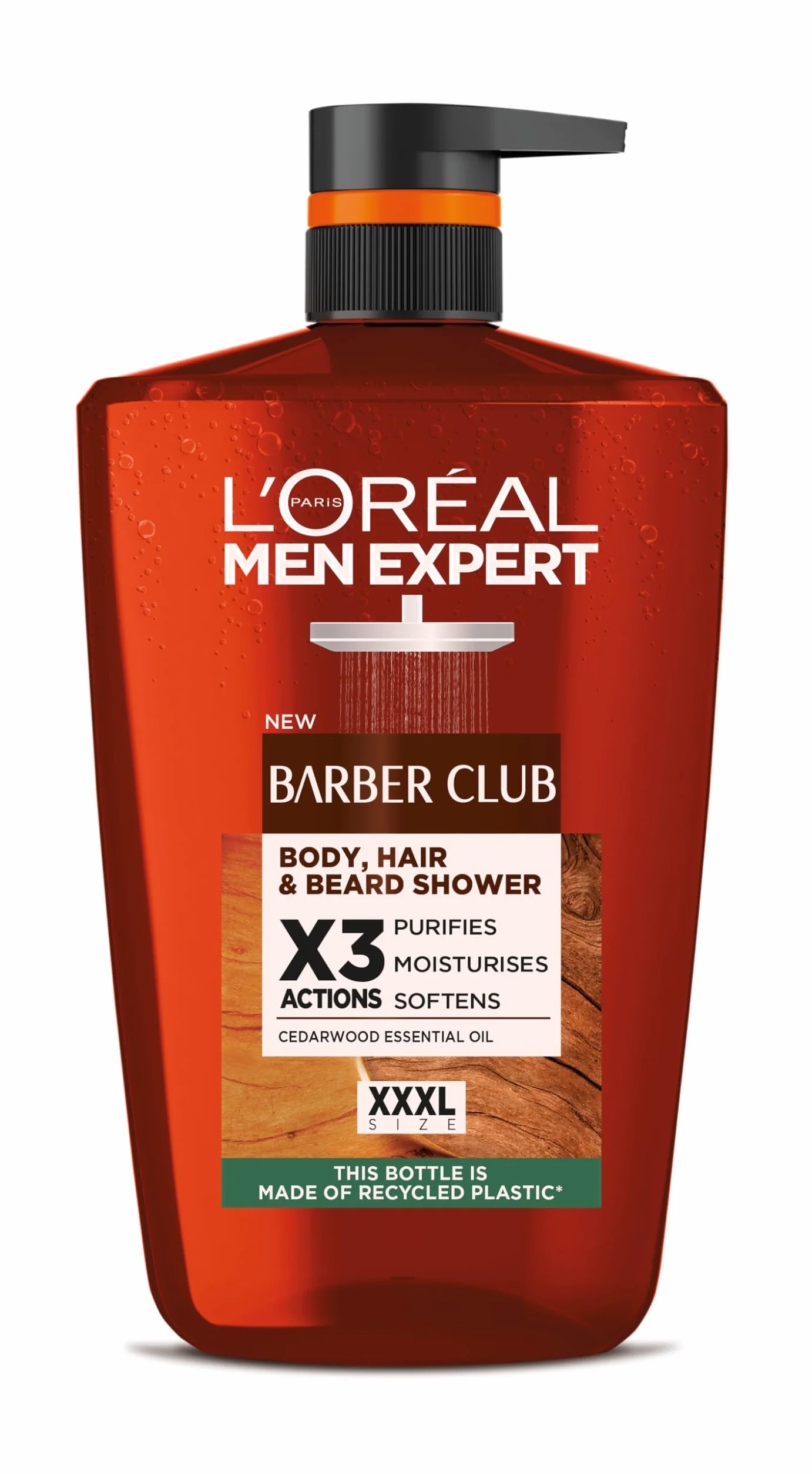 L'Oréal Paris Men Expert Barber Club 5w1 żel pod prysznic do mycia ciała, włosów i brody, 1L