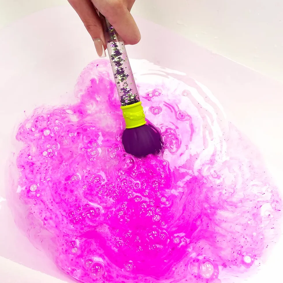 ZIMPLI - Baff Bombz Magic Brush, 4 x kule do kąpieli, magiczna różdżka, twórz kolorowe, musujące wzory w wannie, dostępne opakowania uzupełniające 4, 12 lub 20 sztuk w sklepie ZIMPLI