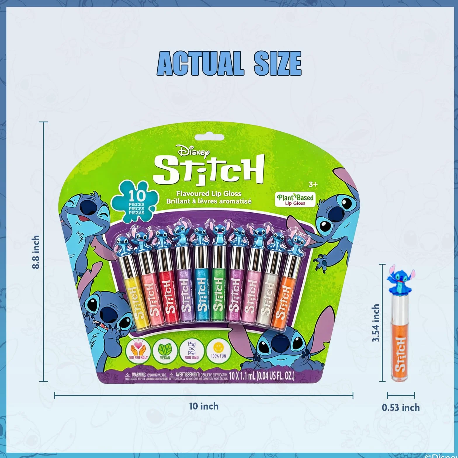 Stitch Błyszczyk Roślinny 10 szt Dziewczynki Prezent