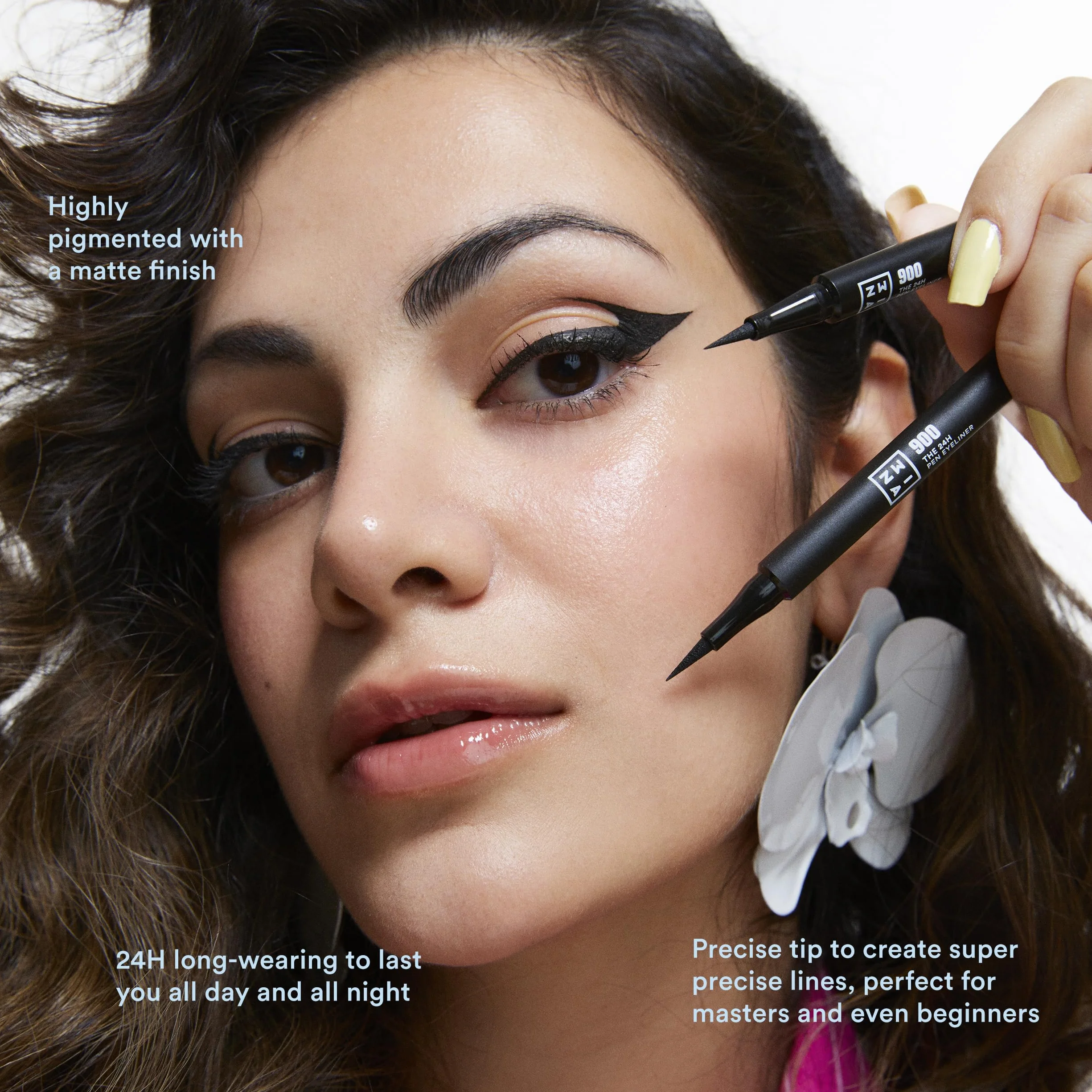 3INA MAKEUP The 24h Pen Eyeliner 900 Czarny Eyeliner Kredka do Oczu Wysokopigmentowa Trwała Precyzyjna Końcówka Vegan