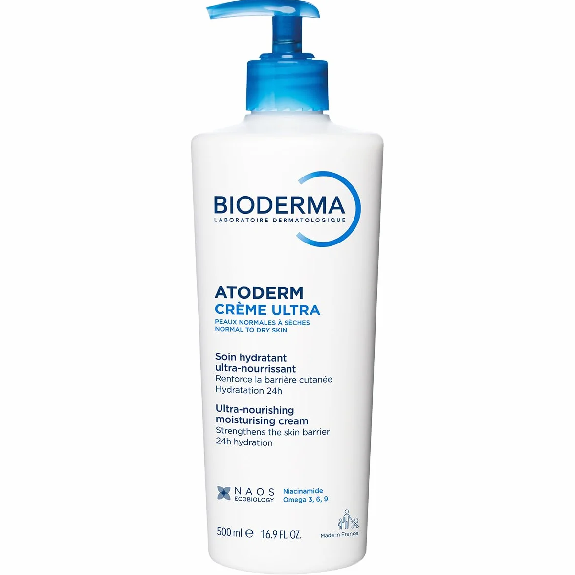 BIODERMA Atoderm Ultra Cream 500 ml - Codzienne nawilżenie dla skóry wrażliwej suchej