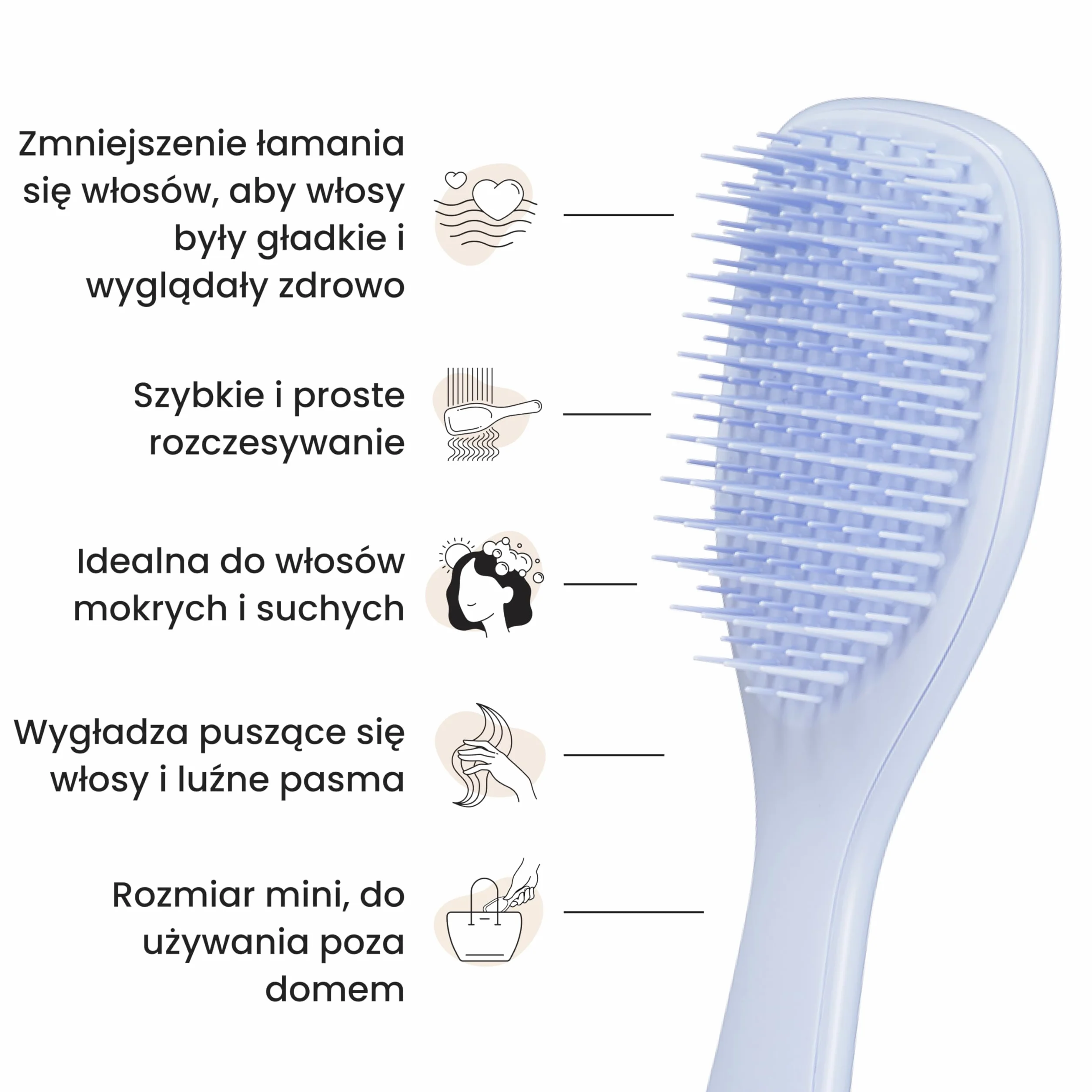 Tangle Teezer Mini Ultimate Detangler - do włosów mokrych i suchych - szczotka do rozczesywania do wszystkich rodzajów włosów - idealna szczotka dla dzieci i w podróży -Elektroniczny lawendowy