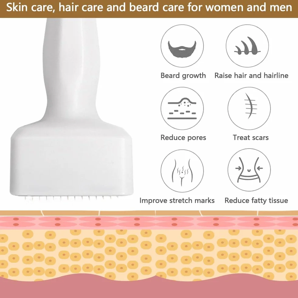 Aoyswuz Derma Stamp Microneedle Regulowany wałek do skóry 140 tytanowych igły