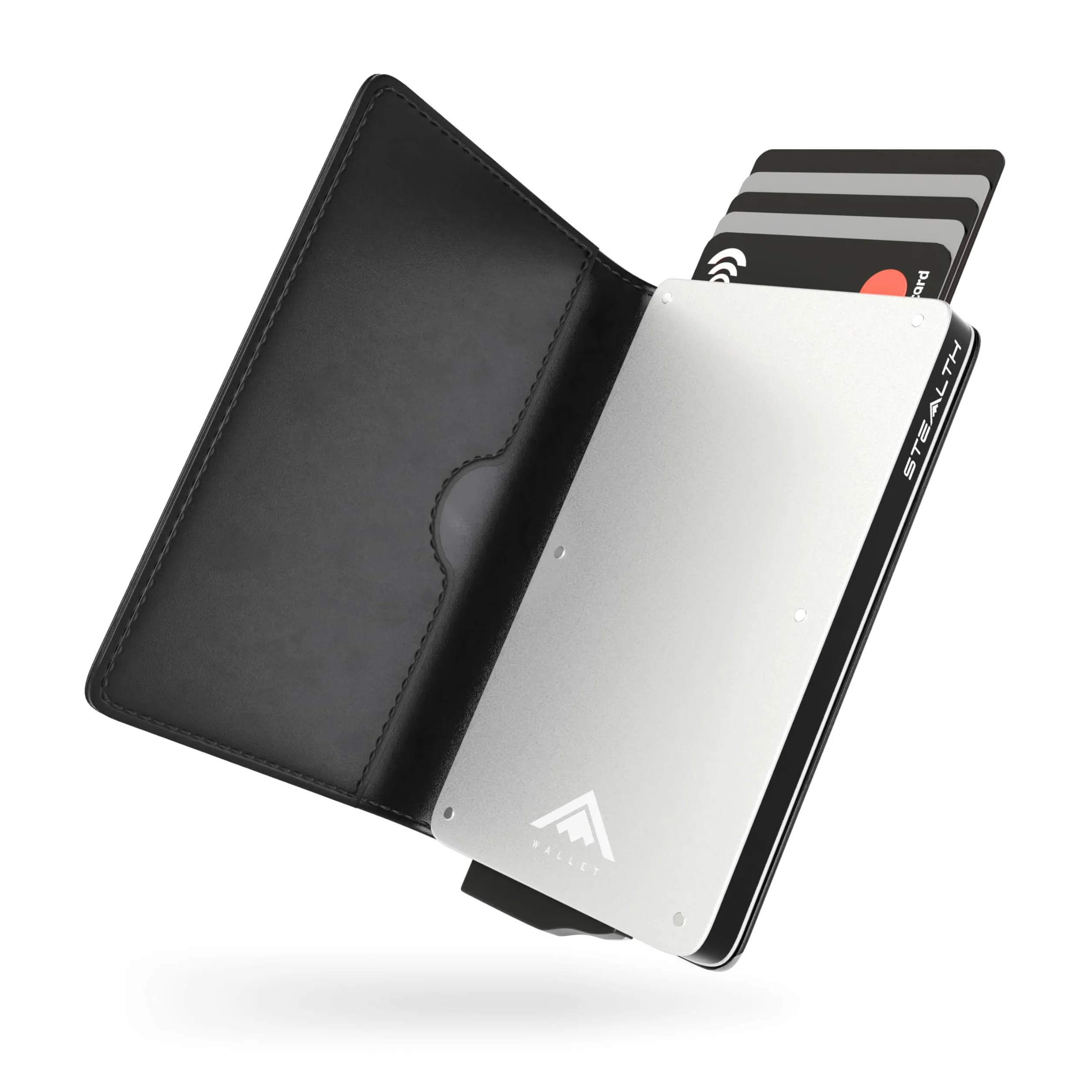 Stealth Wallet RFID Card Wallet - Smart Minimalist Pop Up Wallets - Slim Lightweight Metal Credit Card Holders for Men and Contactless Protection