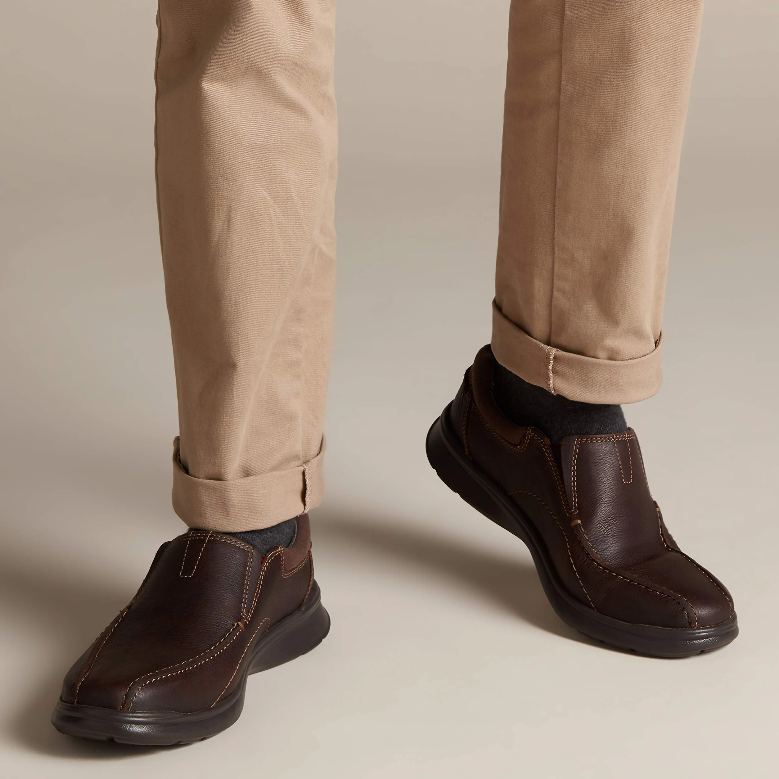 Clarks Męskie mokasyny wsuwane Cotrell Step Slip-On, Brązowy