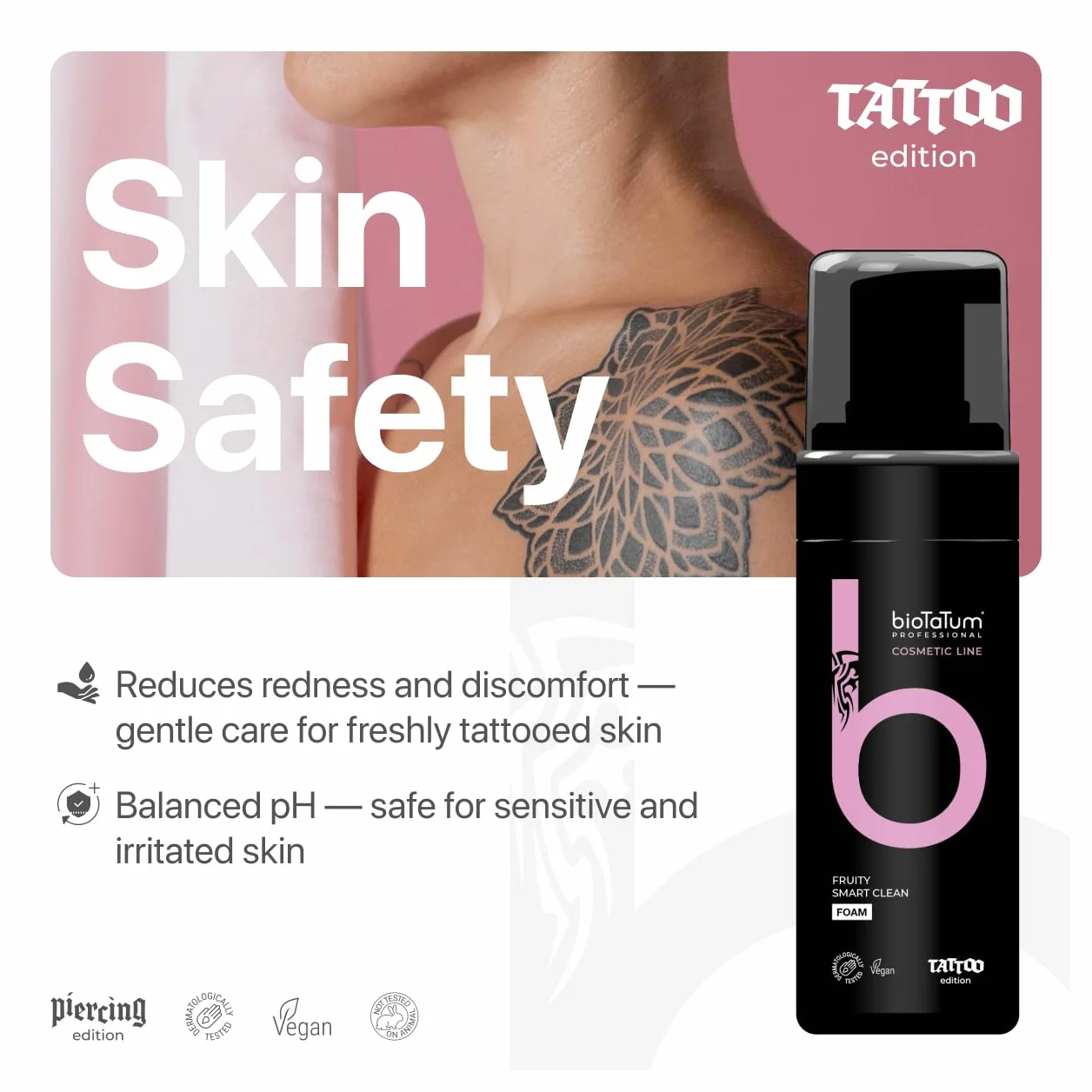 Pianka czyszczenia tatuaży Papaya - Tattoo Aftercare For Skin - Profesjonalne mycie tatuaży - Roztwór do czyszczenia tatuaży w celu uniknięcia kłucia lub podrażnienia skóry