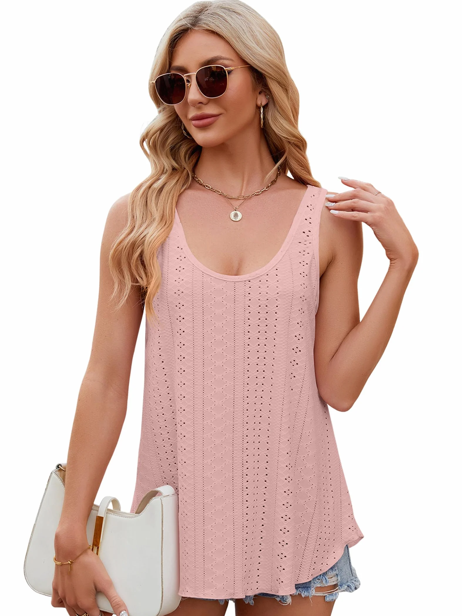 Tank Top damska letnia koszulka na ramiączkach, damska bluzka bez rękawów, lekka, elegancka, podkoszulek damski, luźny, okrągły dekolt, koszulka damska typu Camisole, S-XX