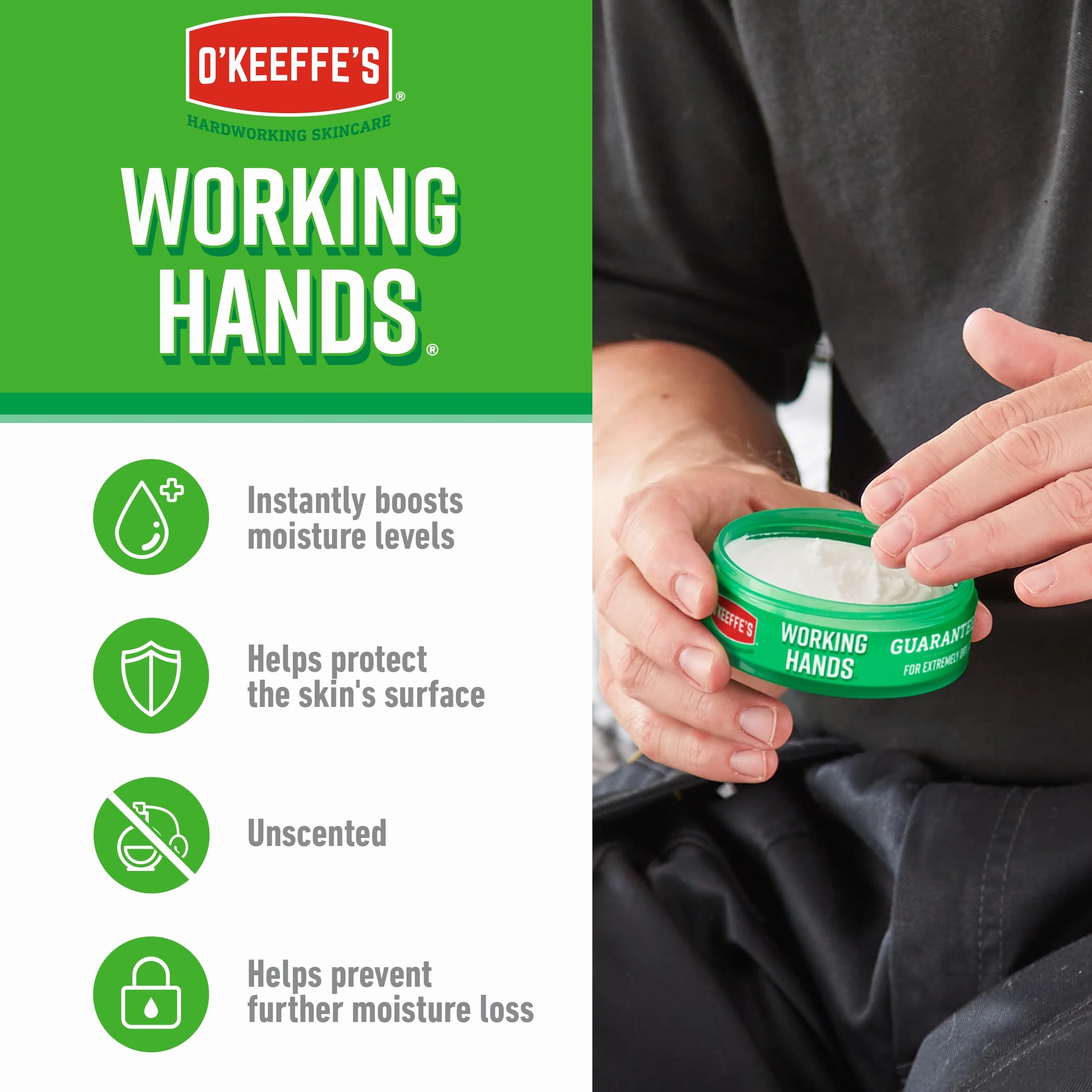 O'Keeffe's Working Hands - Zestaw 2 pojemników na krem do rąk do ekstremalnie suchych i pękniętych rąk, natychmiast zwiększa zawartość wilgoci, tworzy warstwę ochronną i zapobiega