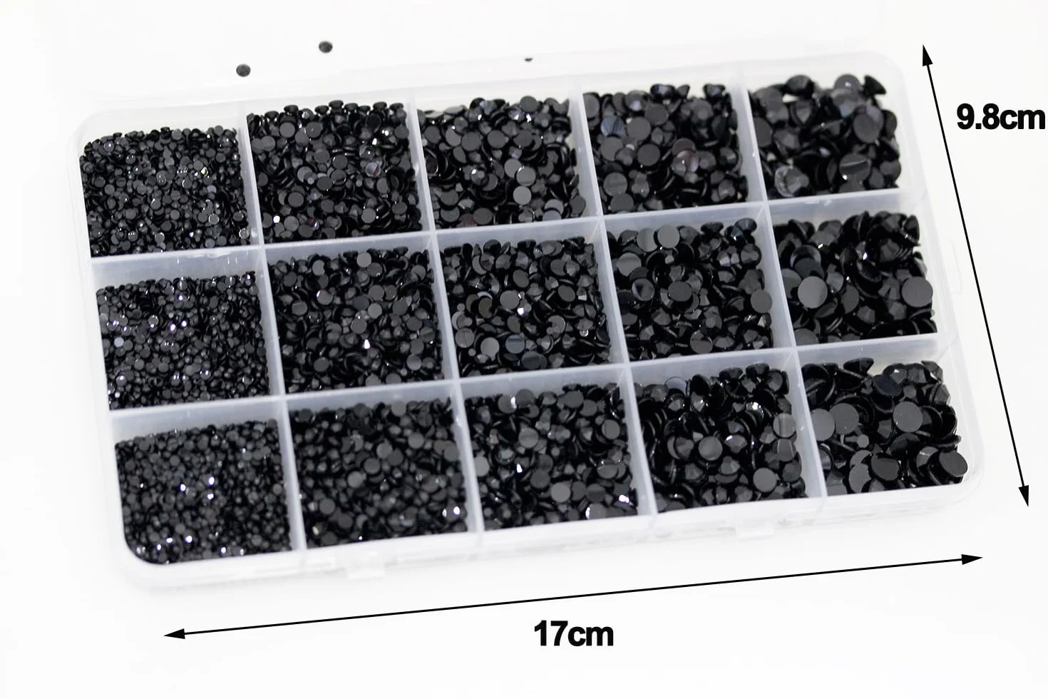 BetterJonny kamienie strasu do paznokci 9600 sztuk 2-6 mm płaskie okrągłe zestaw