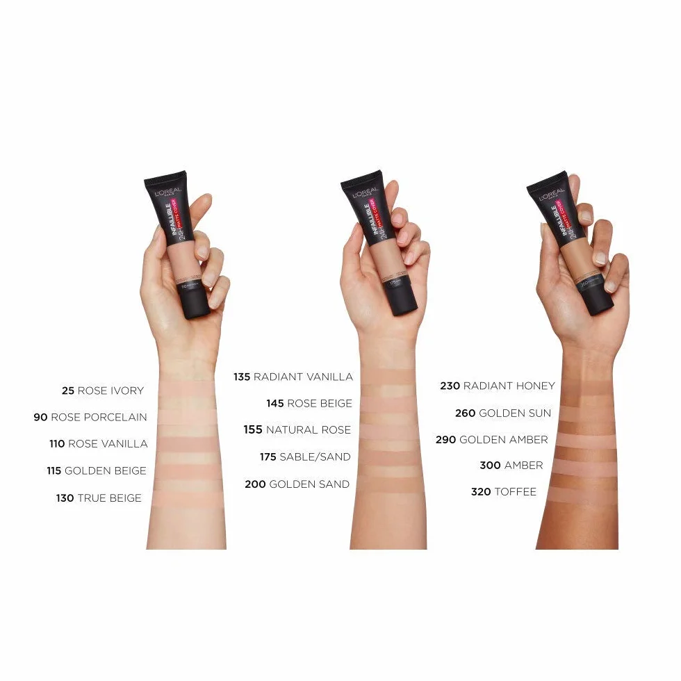 L'Oréal Paris Infaillible 24H Matte Cover 130 Beige Peau/True Beige Długo Utrzymujący się Płynny Makijaż - 30 ml