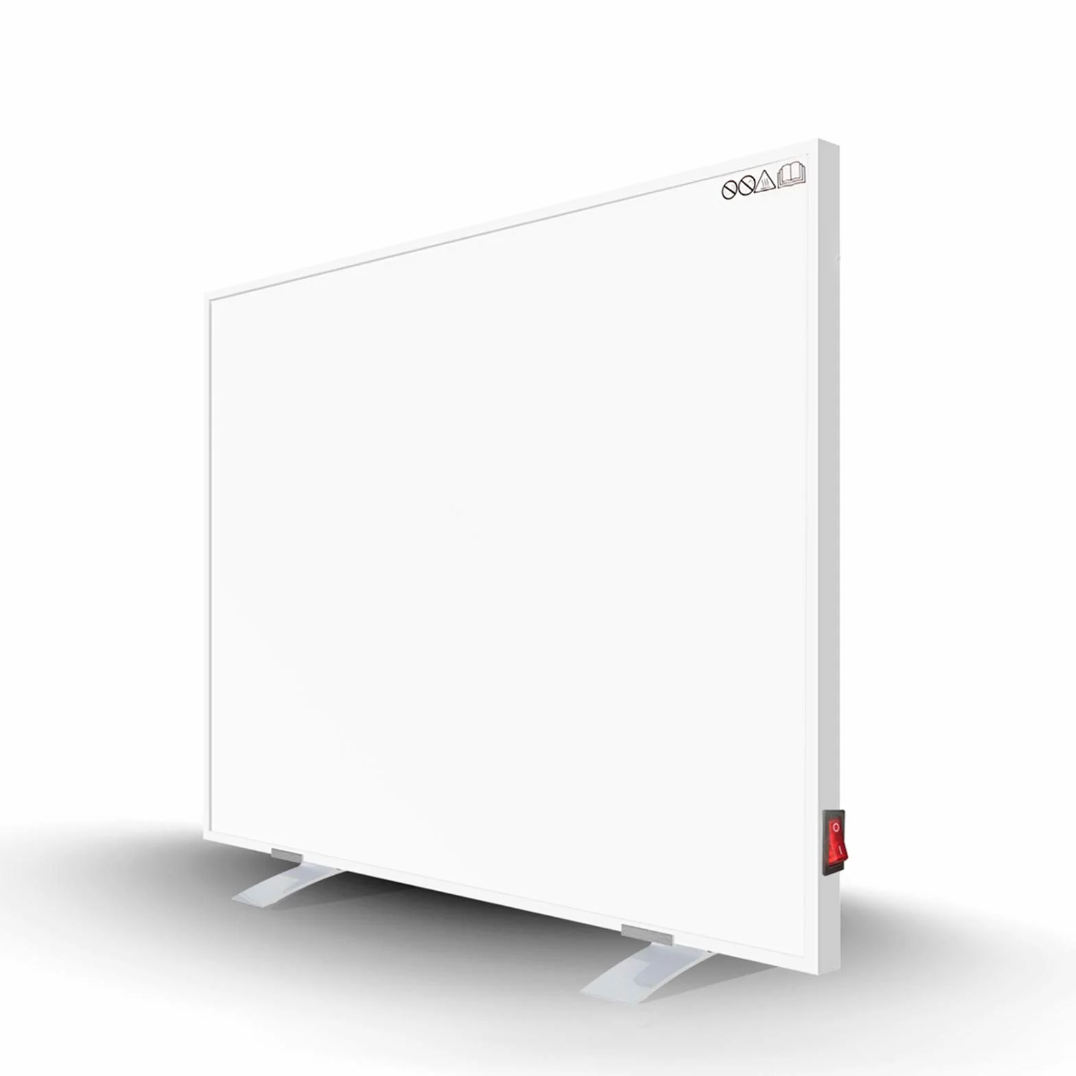 Byecold Grzejnik na podczerwień z nóżkami, 300 W, ogrzewanie ścienne na podczerwień z przełącznikiem, płyta grzewcza, panel grzewczy, energooszczędny, ochrona przed przegrzaniem, Carbon Crystal z certyfikatem RoHS, CE GS