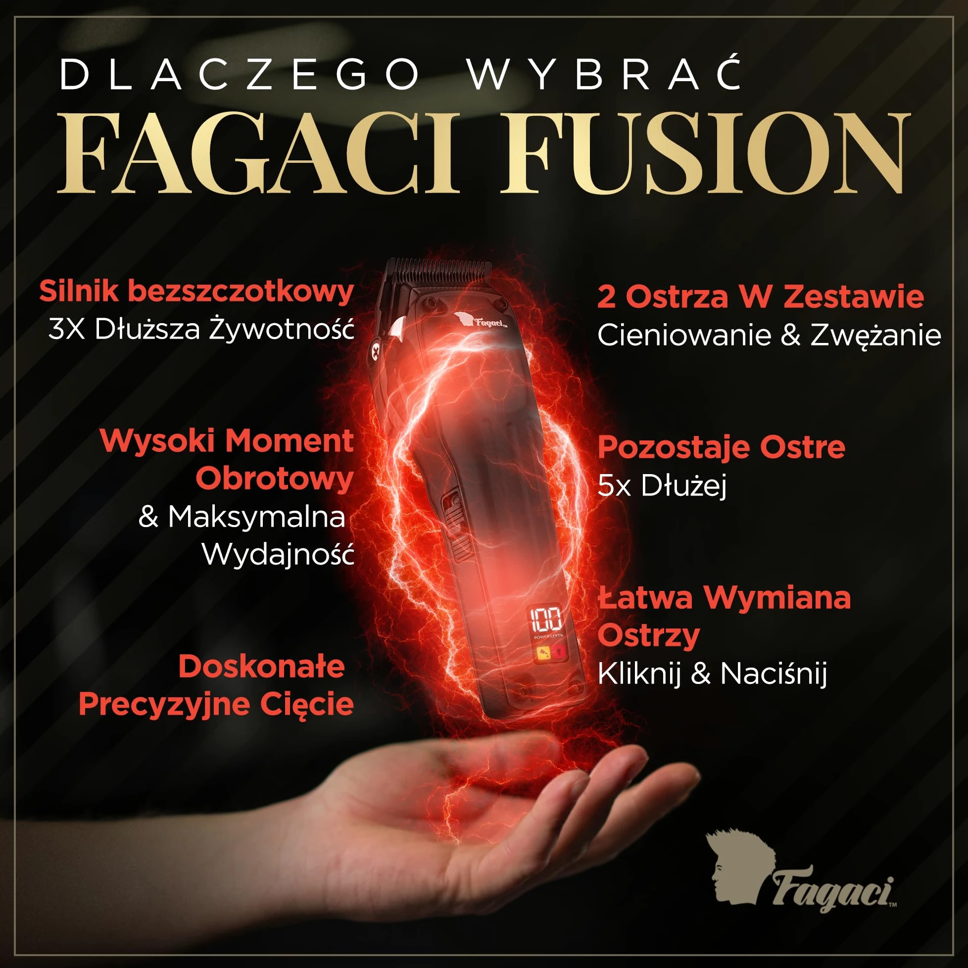 Fusion maszynka do strzyżenia włosów czarna