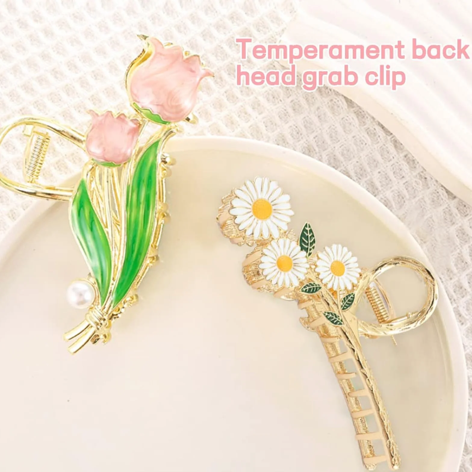 6 sztuk motyl spinki do włosów Kraeoke Fishtail Spinka do włosów Pszenica Hair Clip Tulip klips z tyłu głowy duże kwiaty spinka do włosów 1