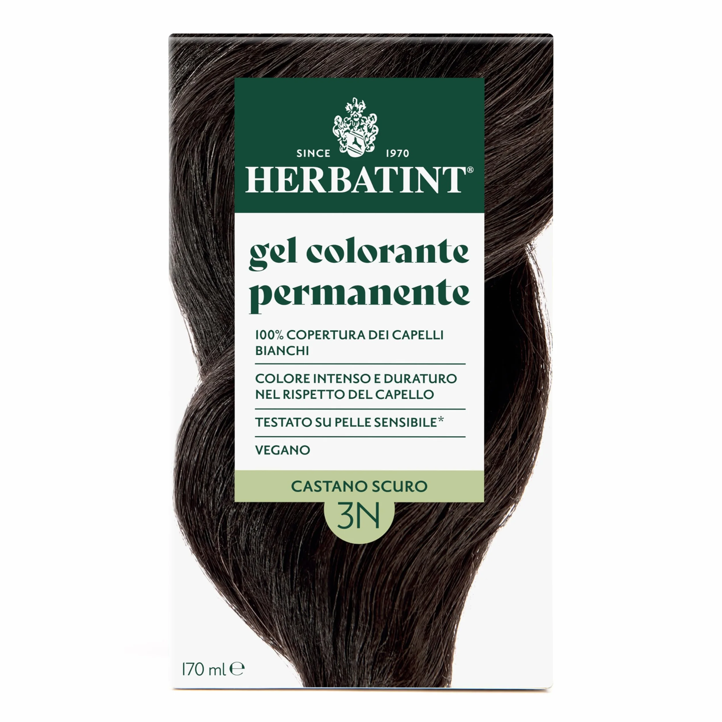 Herbatint 3N ciemny brąz trwały żel do farbowania włosów 170 ml bez amoniaku