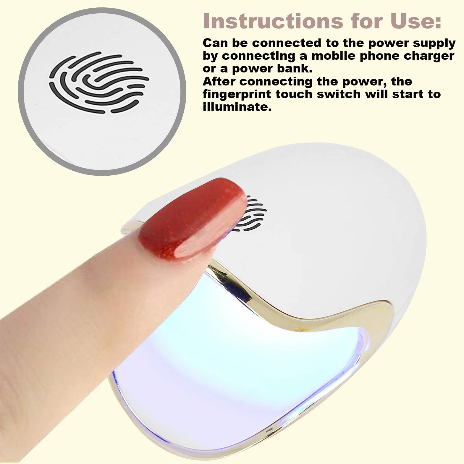 Lampa UV LED Mini do Paznokci - Przenośna Suszarka na Jeden Palec, Maszyna do Utwardzania Żelu UV, 6W