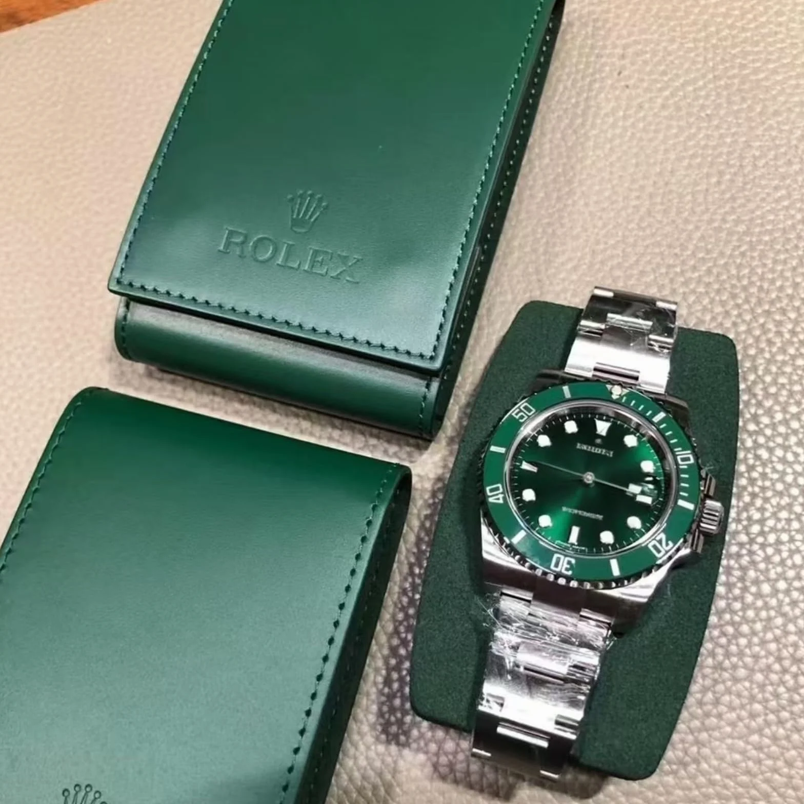 Przenośna Przechowywanie Torba Zegarek Zielony Podróż Etui Miękkie Wnętrze Poduszka Uchwyt Zegarek Pojedynczy Czasomierz Organizer Futerał dla Rolex