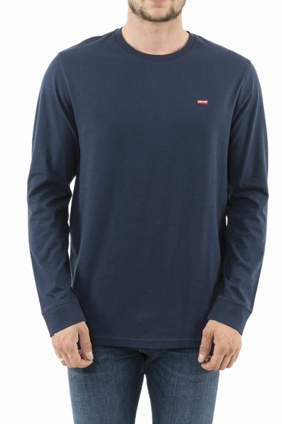 Levi's Mężczyźni Long-Sleeve Original Housemark Tee T-Shirt, Cotton + Patch Dress Blues, L