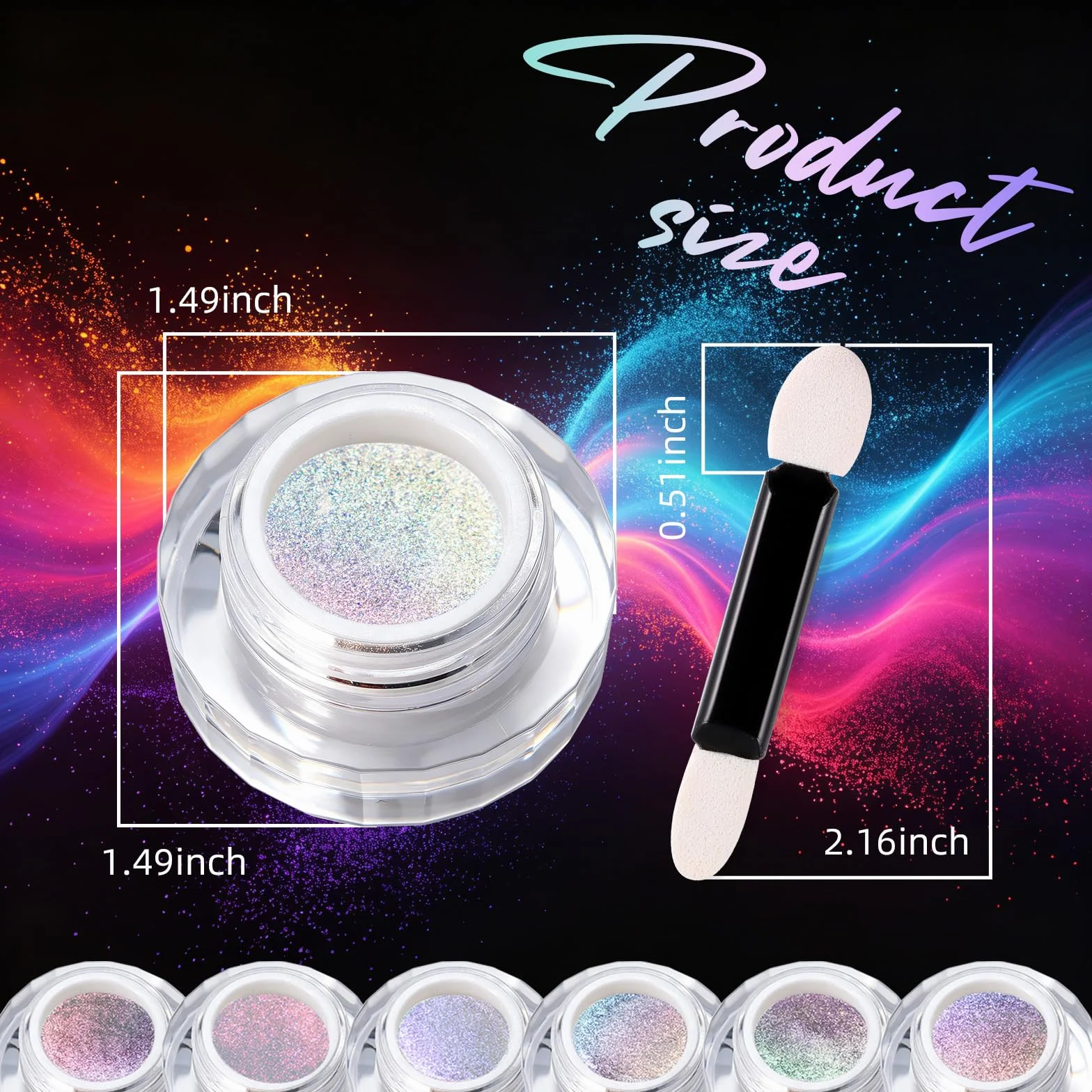 Poduszka Aurora chromowany proszek do paznokci, holograficzny chrom i laserowy proszek do paznokci, jednorożec, brokat, metaliczny efekt lustra, perłowy lód syrenka pigment do zdobienia