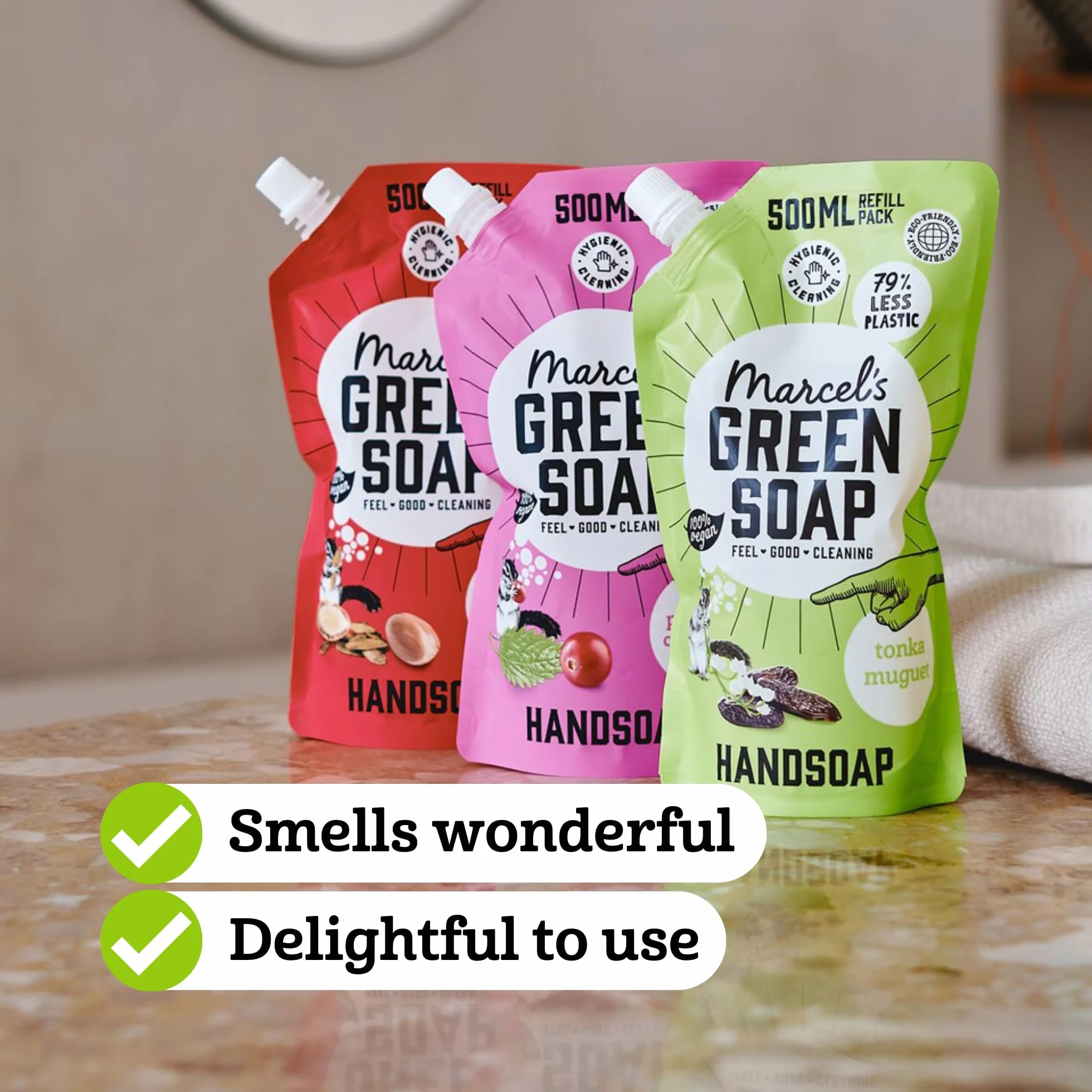 Marcel's Green Soap - Uzupełnienie mydła do rąk czarny pieprz i bergamotka - formuła bez mikroplastiku - mydło do rąk opakowanie uzupełniające - 99% biodegradowalne - wegańskie