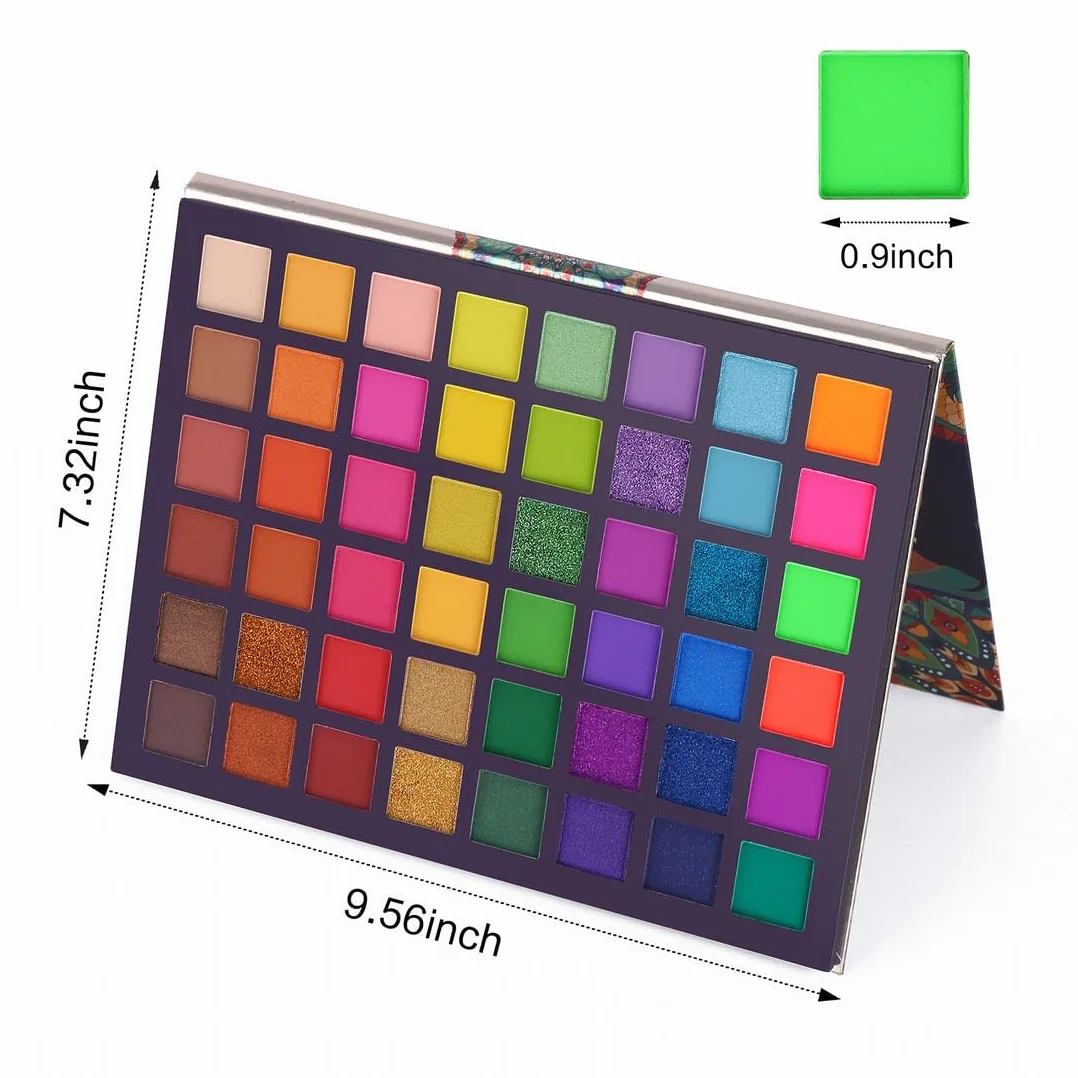 UCANBE paleta 48 kolorowych cieni do powiek, brokatowe, matowe, egzotyczne aromaty, cienie do powiek, neonowe, metaliczne, zielone, kosmetyki do makijażu oczu