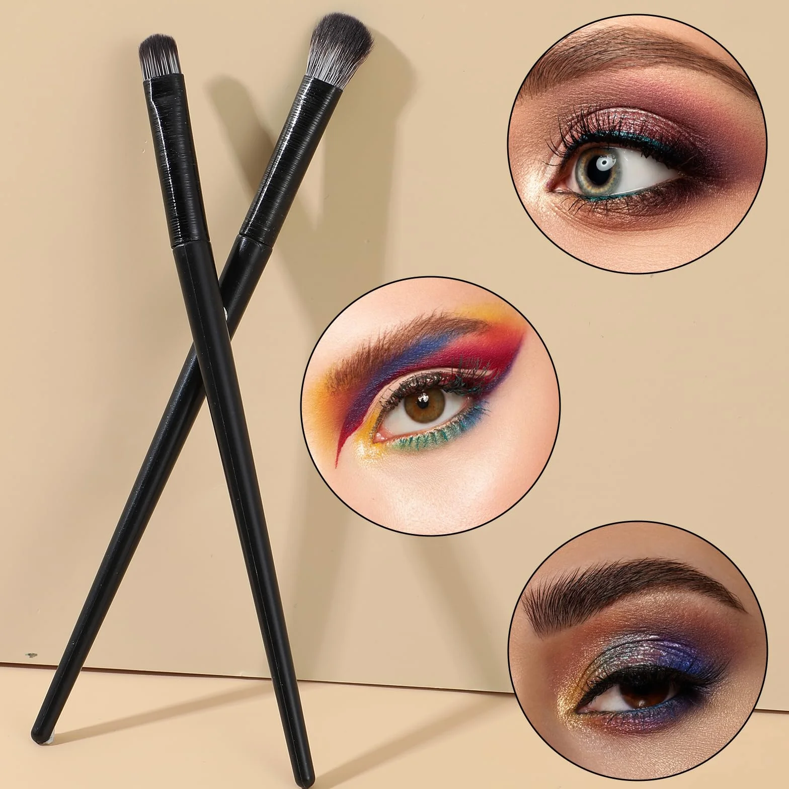 YUXIANLB 10-częściowy zestaw z pędzelkami do eyelinera, oczu, eyelinerem, aplikatorem, narzędziem do eyelinera, skrzydełka, narzędzie do precyzyjnego zakrzywienia, płaski, ultracienki pędzel z