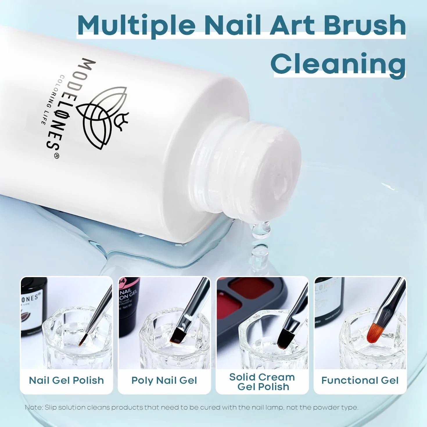 Modelones Polygel Slip Solution Kit 120 ml z dwoma końcówkami, poly żel antypoślizgowy do paznokci akrylowych, zestaw do przedłużania paznokci