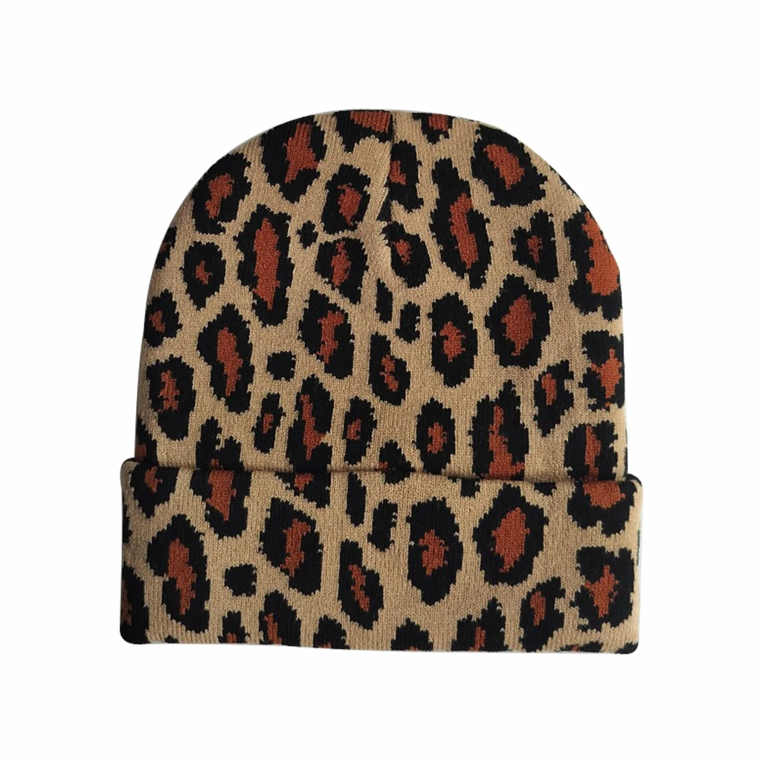 Leopard Beanie czapka z nadrukiem w panterkę, damska, zimowa, ciepła czapka z dzianiny, miękki, rozciągliwy kapelusz dla kobiet i mężczyzn