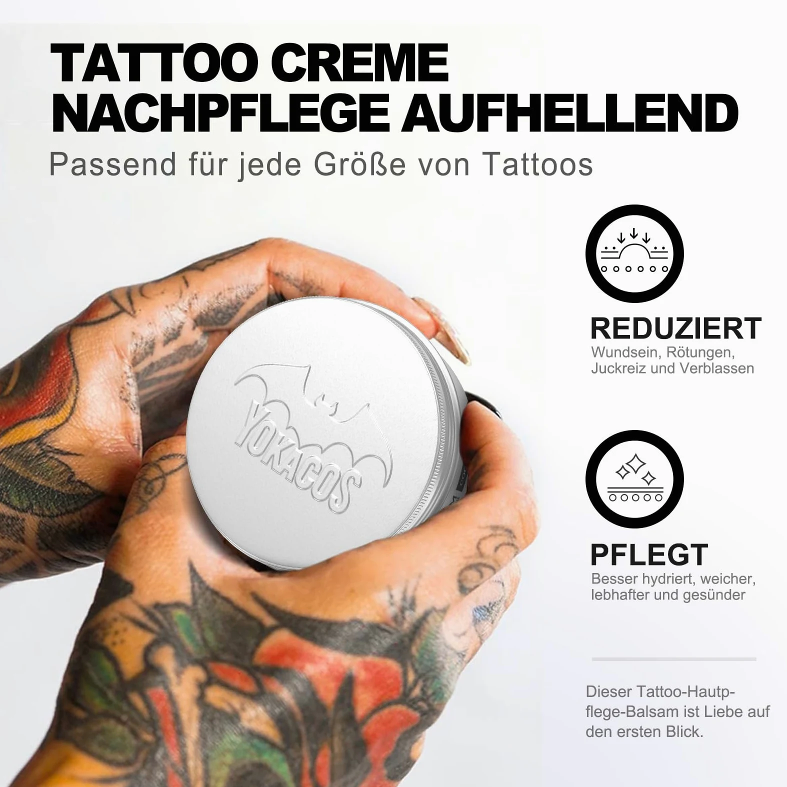 krem do tatuażu, balsam do tatuaż, kremowy do pielęgnacji tattoo, rozjaśniający i nawilżający, wzmacnia kolory tattoos, wspomaga gojenie