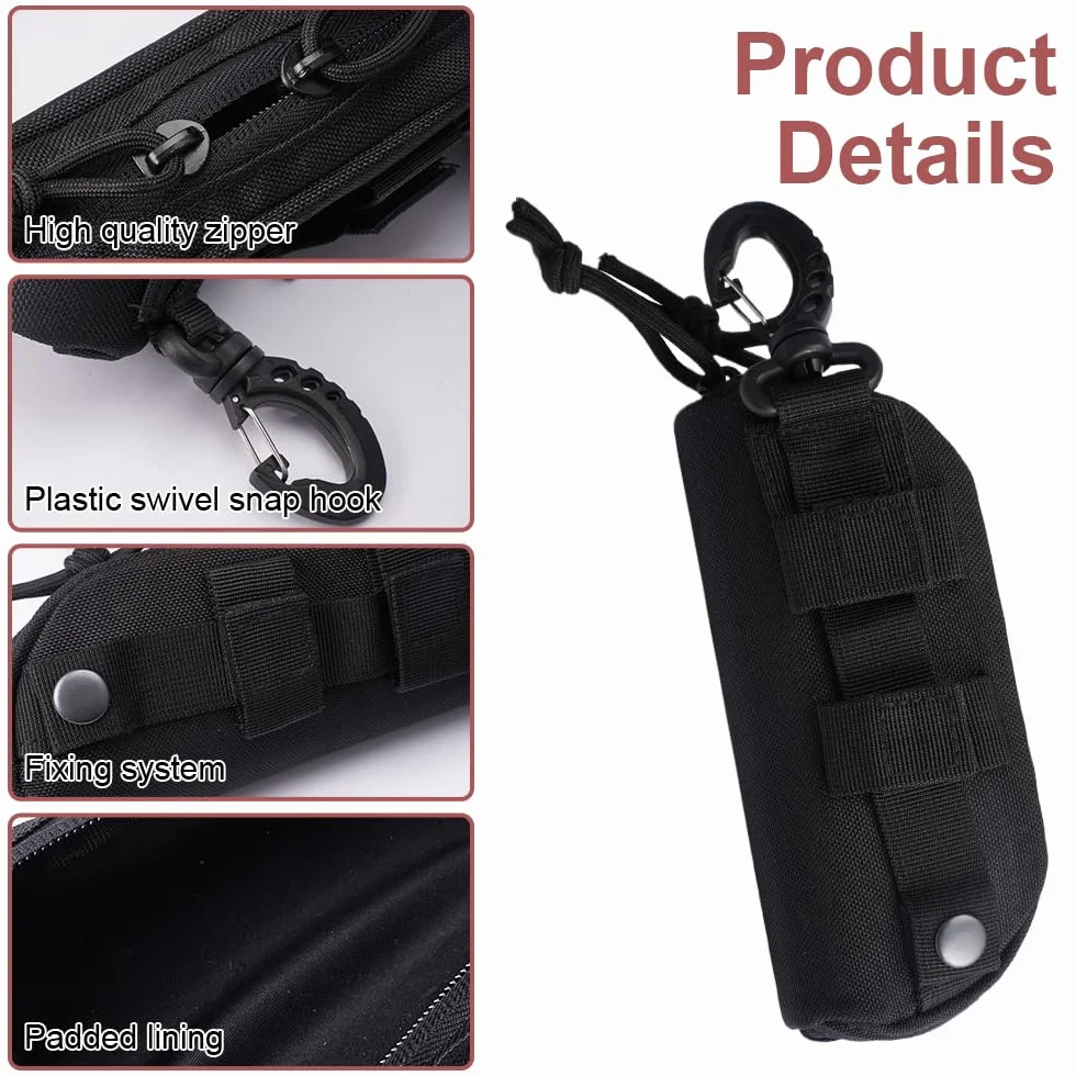 Taktyczne etui na okulary MOLLE, 17 X 6,98 X 6 cm, outdoorowe, twarde, przenośne etui na okulary przeciwsłoneczne, outdoorowe, trwałe, taktyczne etui na okulary przeciwsłoneczne, wodoodporne etui na